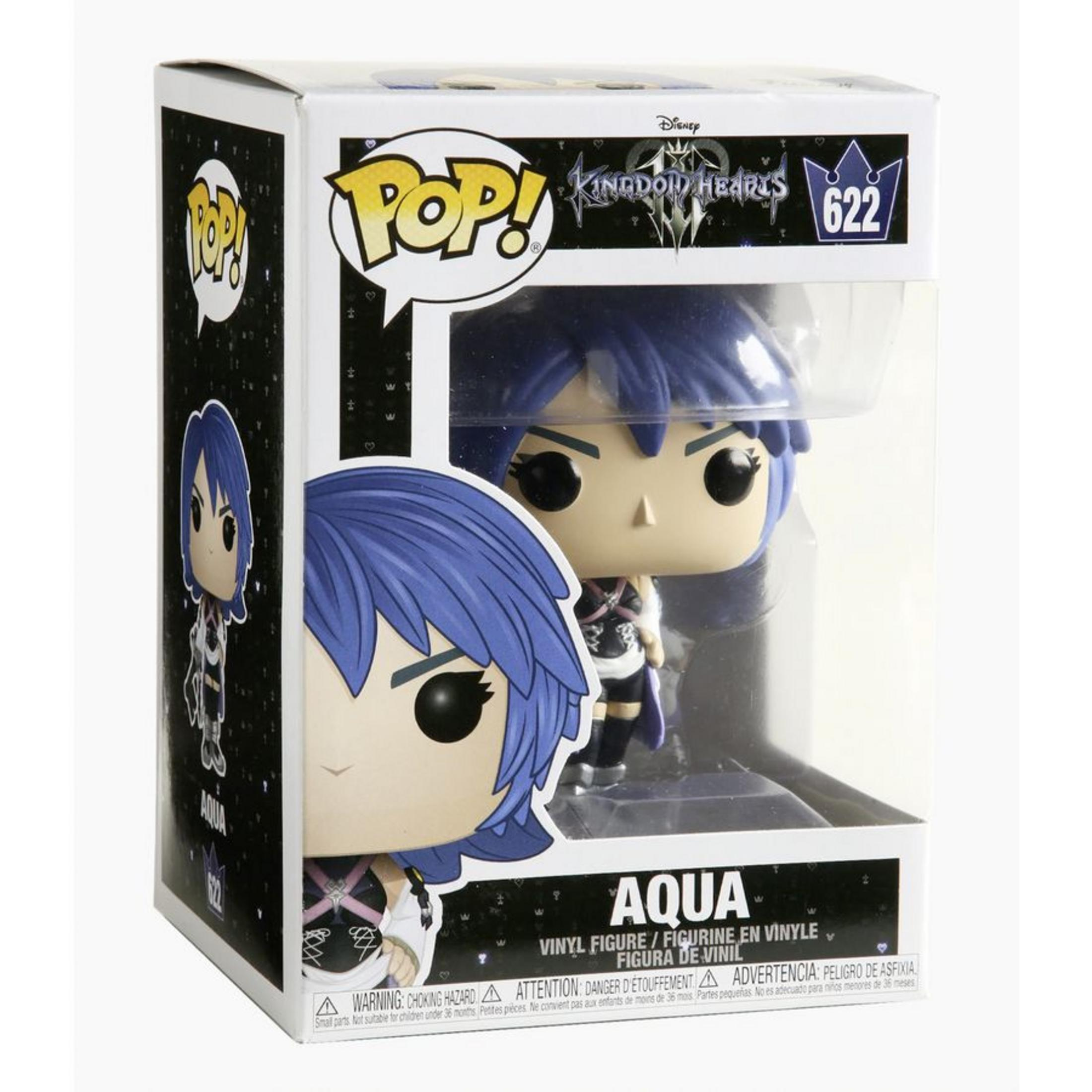 Funko Pop!-Figur von Aqua aus Kingdom Hearts in einer Verpackung.