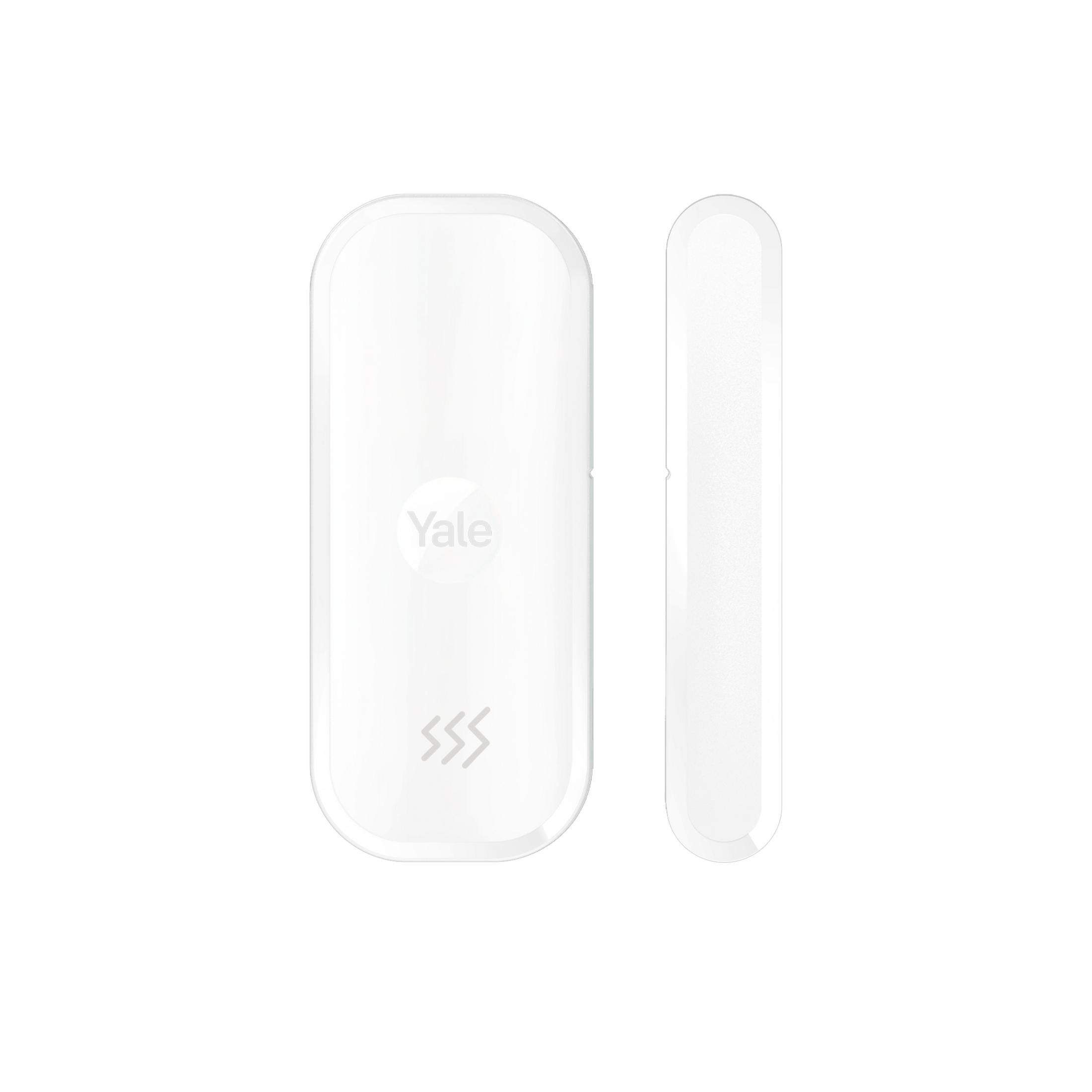 Due sensori Yale bianchi affiancati su sfondo bianco.