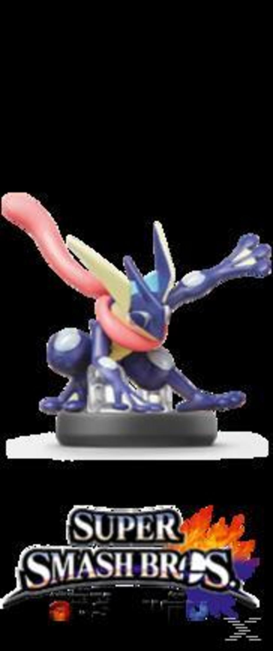 Figurine de grenouille bleue avec accessoire langue rose sur socle.