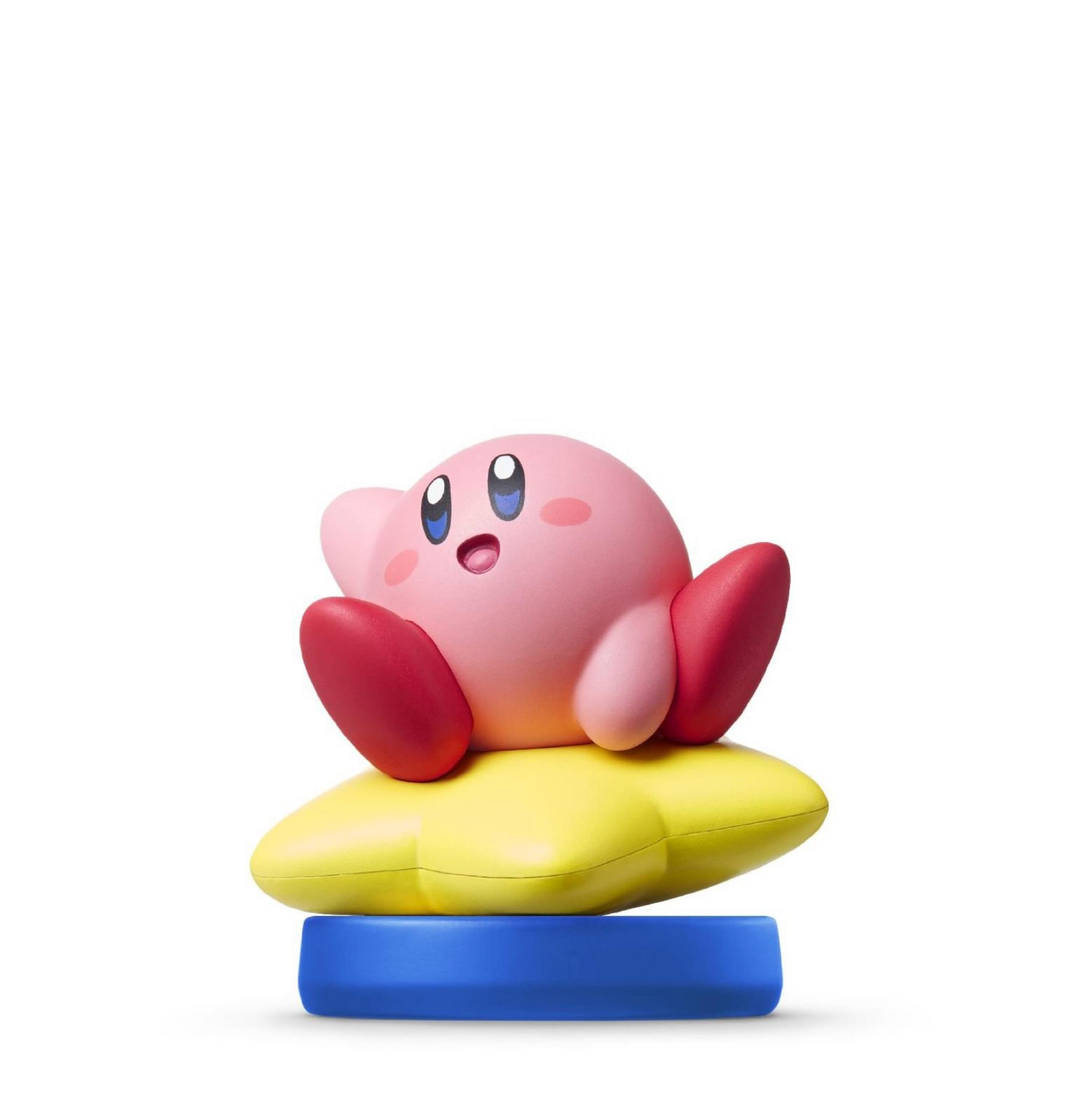 Eine kleine rosa Figur mit roten Armen sitzt auf einem gelben Stern auf einer blauen Basis.