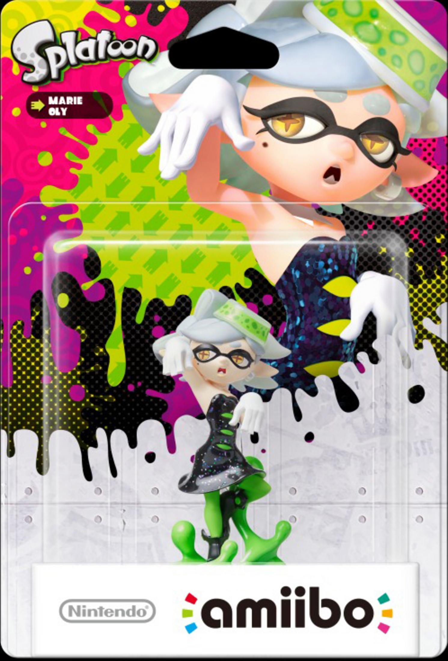 Figurine amiibo Splatoon de Marie, personnage féminin aux cheveux bleu clair et yeux jaunes.