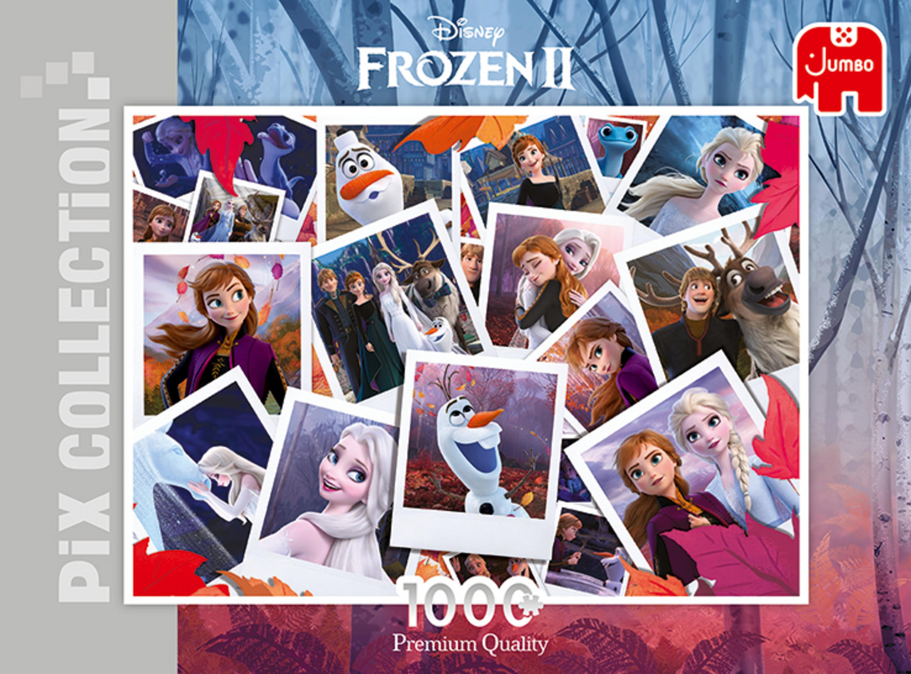 Collage van Frozen II scènes met Elsa, Anna, Olaf en Sven.