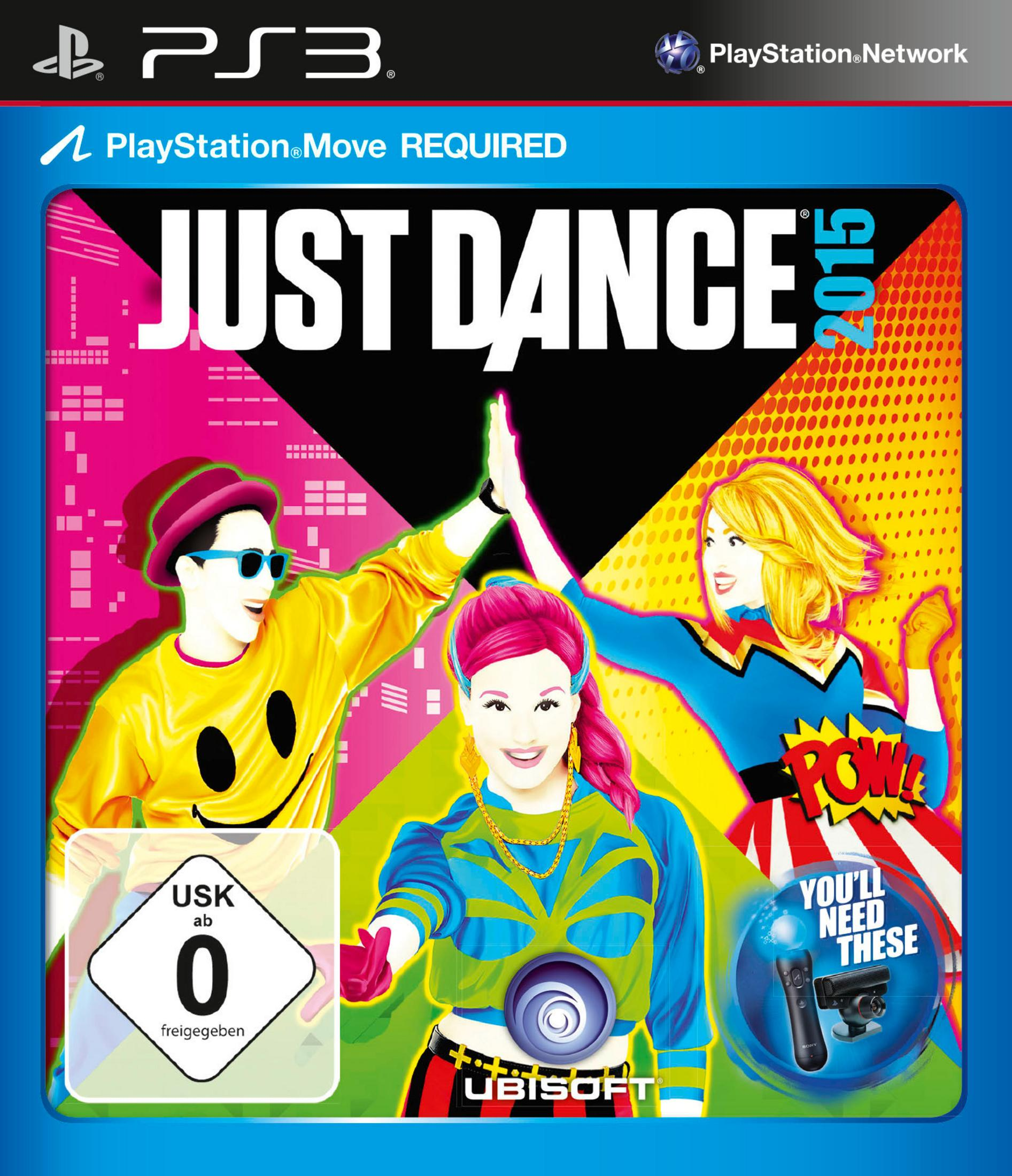 Just Dance 2015 Hülle für PS3 mit tanzenden Personen und USK 0.