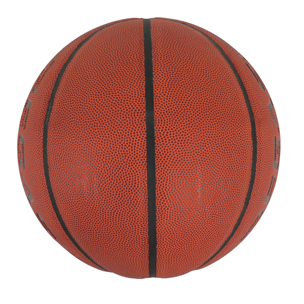 Een oranje basketbal met zwarte lijnen en een gestructureerd oppervlak.