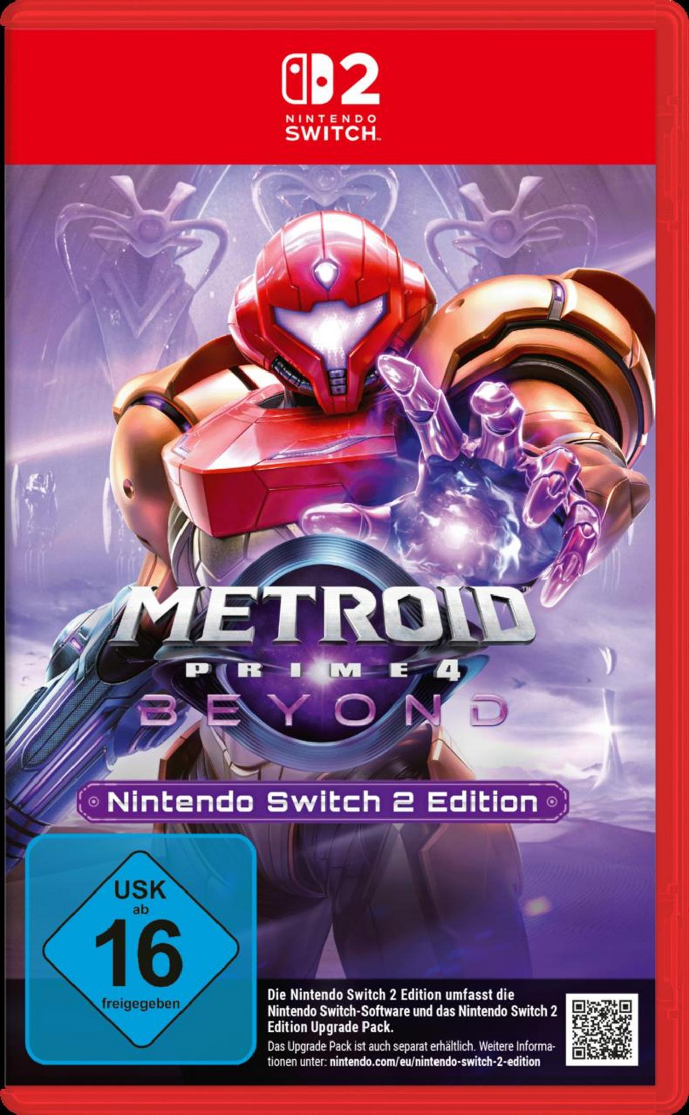 Copertina Metroid Prime 4: Beyond Nintendo Switch 2 Edition con Samus in tuta che raccoglie energia.