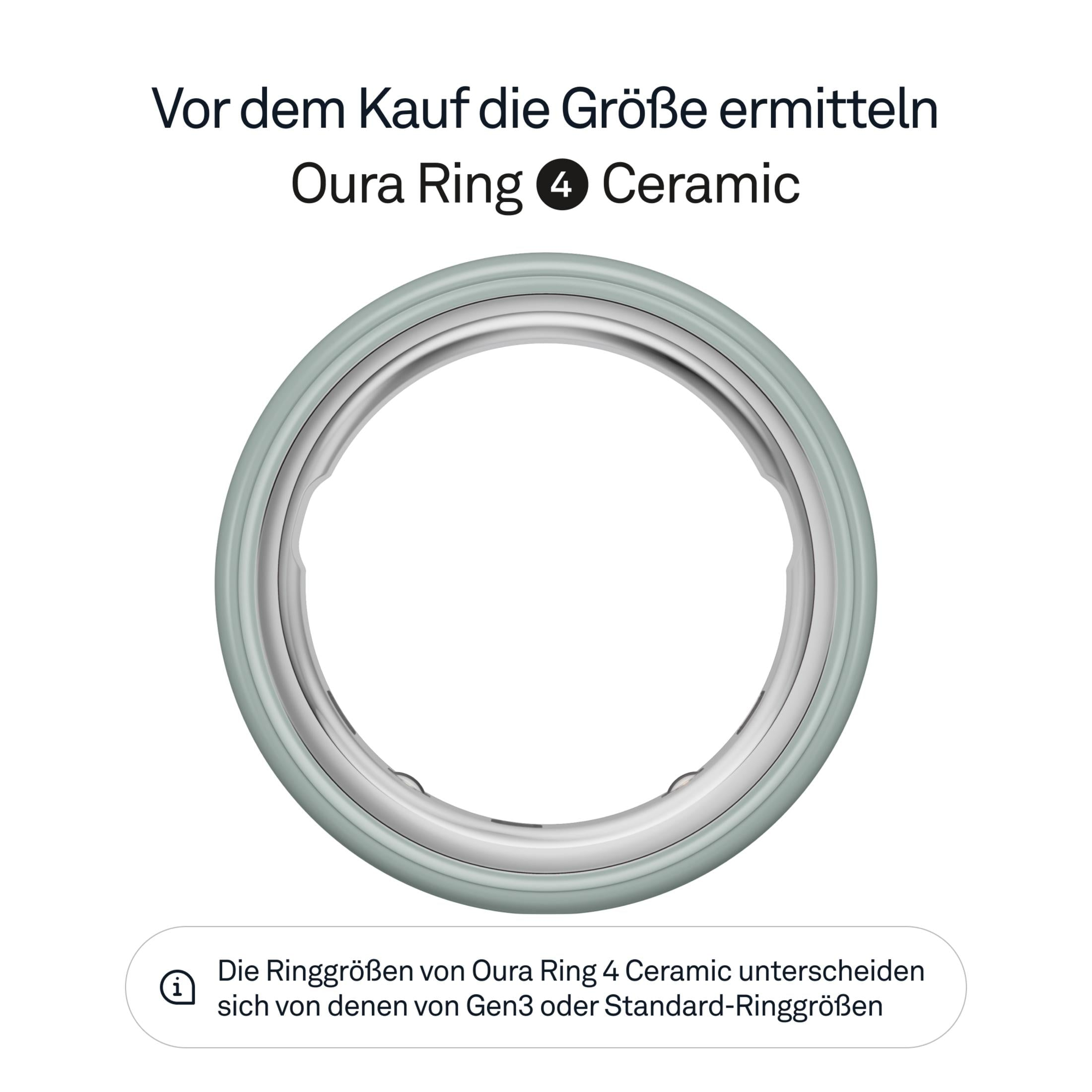 Ein grauer Oura Ring 4 Ceramic ist auf einem weißen Hintergrund zu sehen.