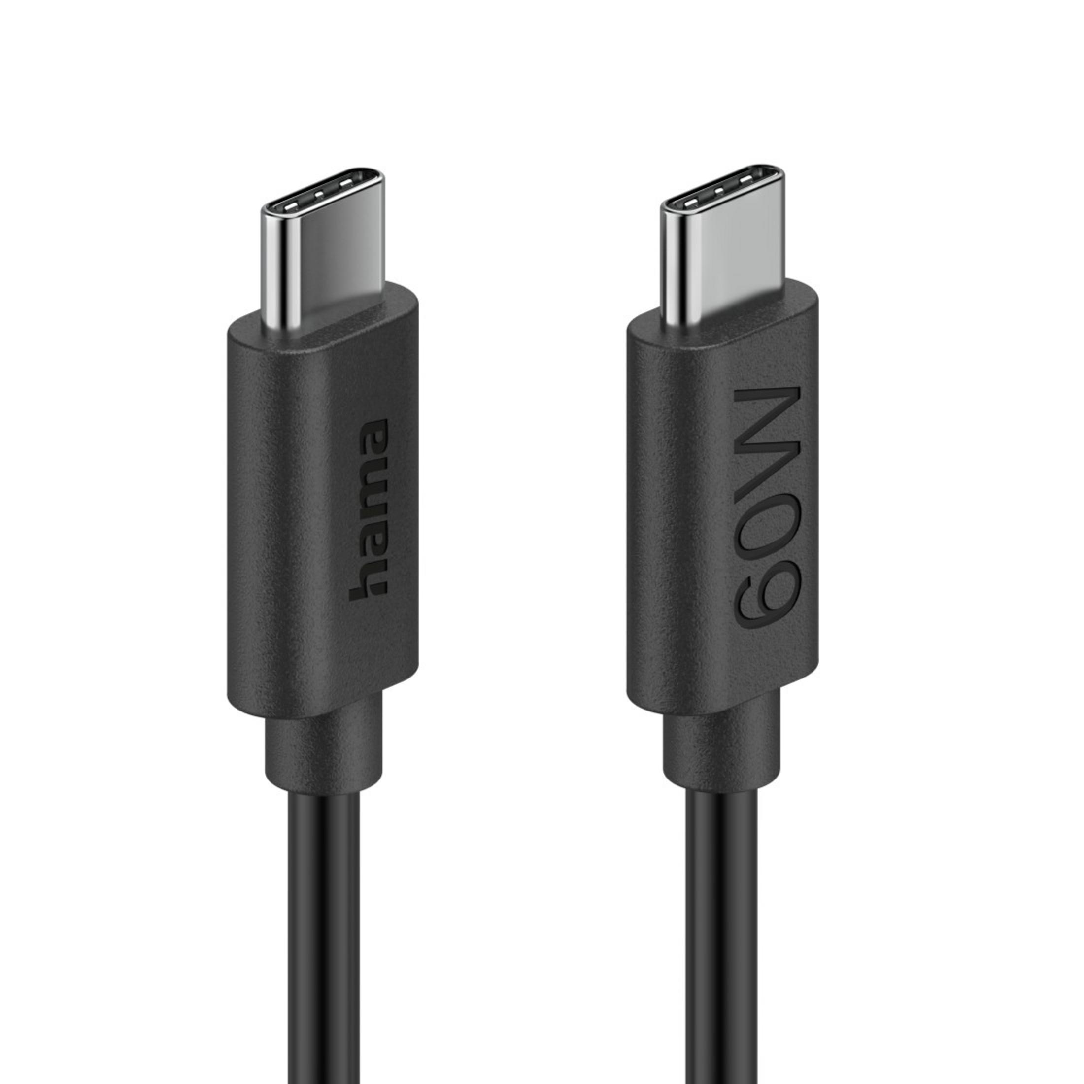 Due connettori cavo USB-C, uno con "hama", uno con "60W".