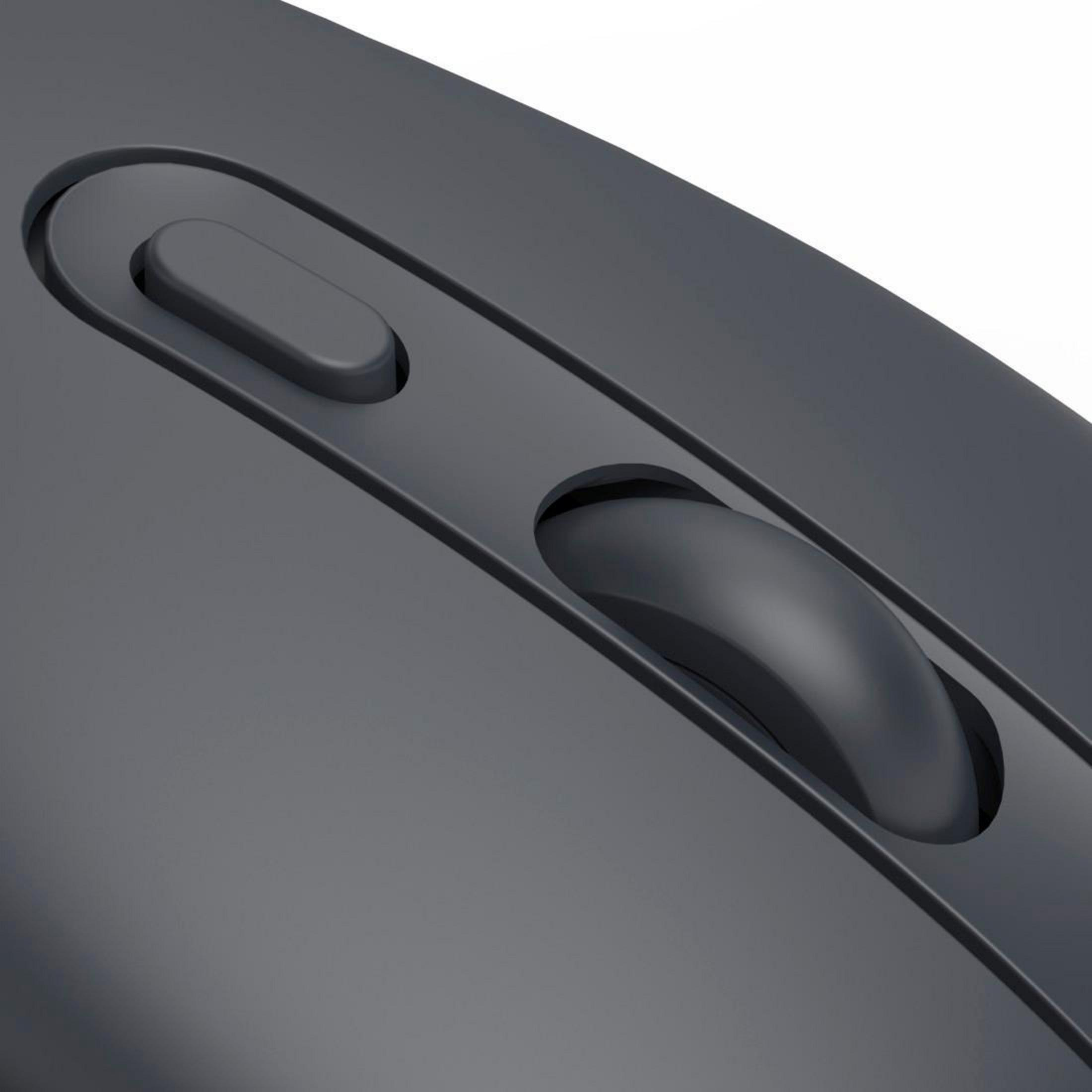 Mouse del computer grigio con rotella e pulsante.