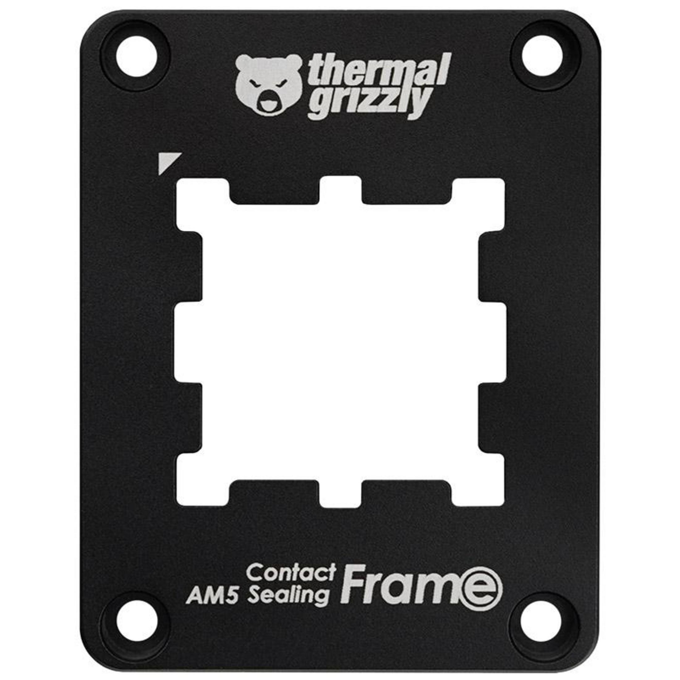 Telaio di tenuta AM5 nero Thermal Grizzly con ritaglio quadrato centrale.