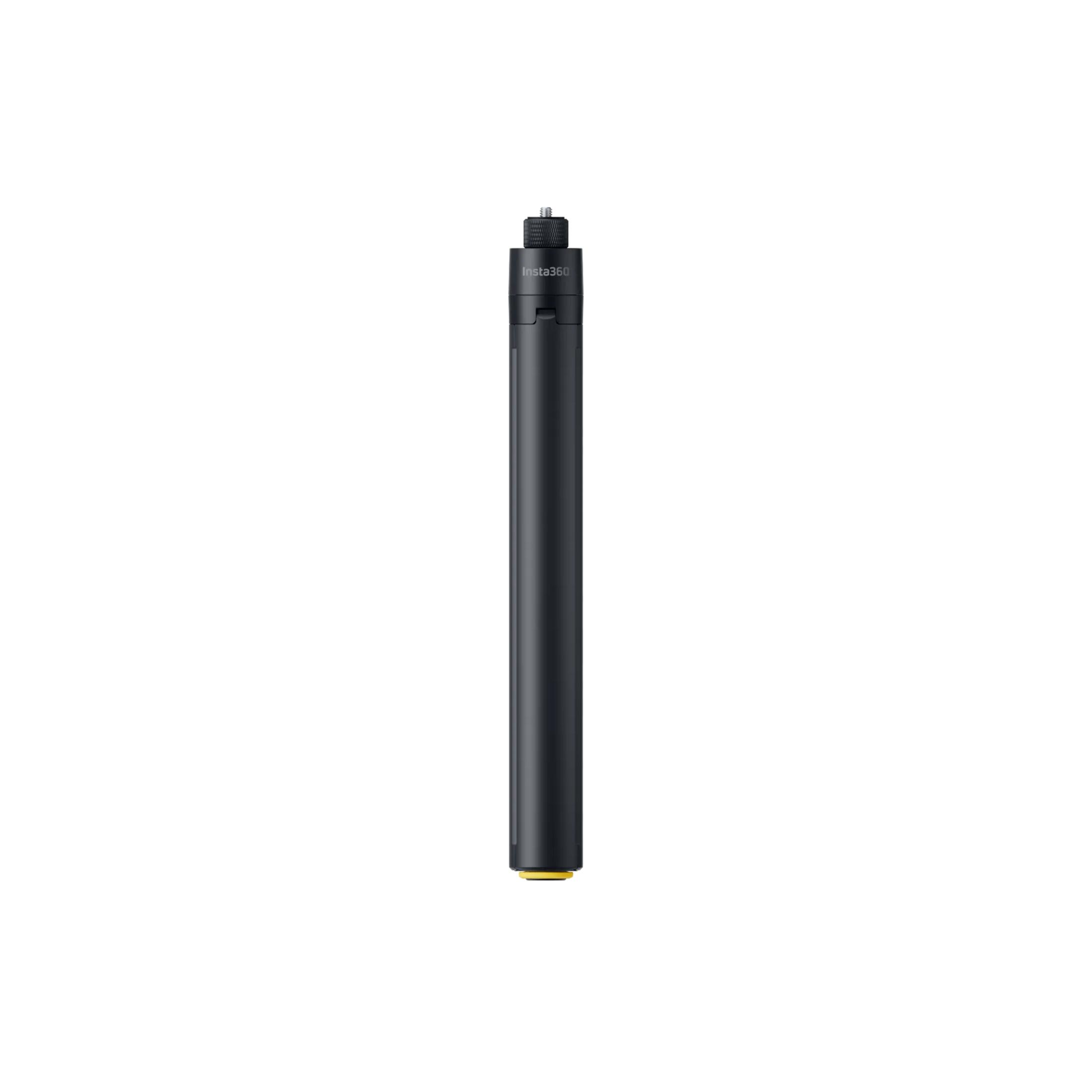 A dark stick with Insta360 logo and a screw thread at the top.