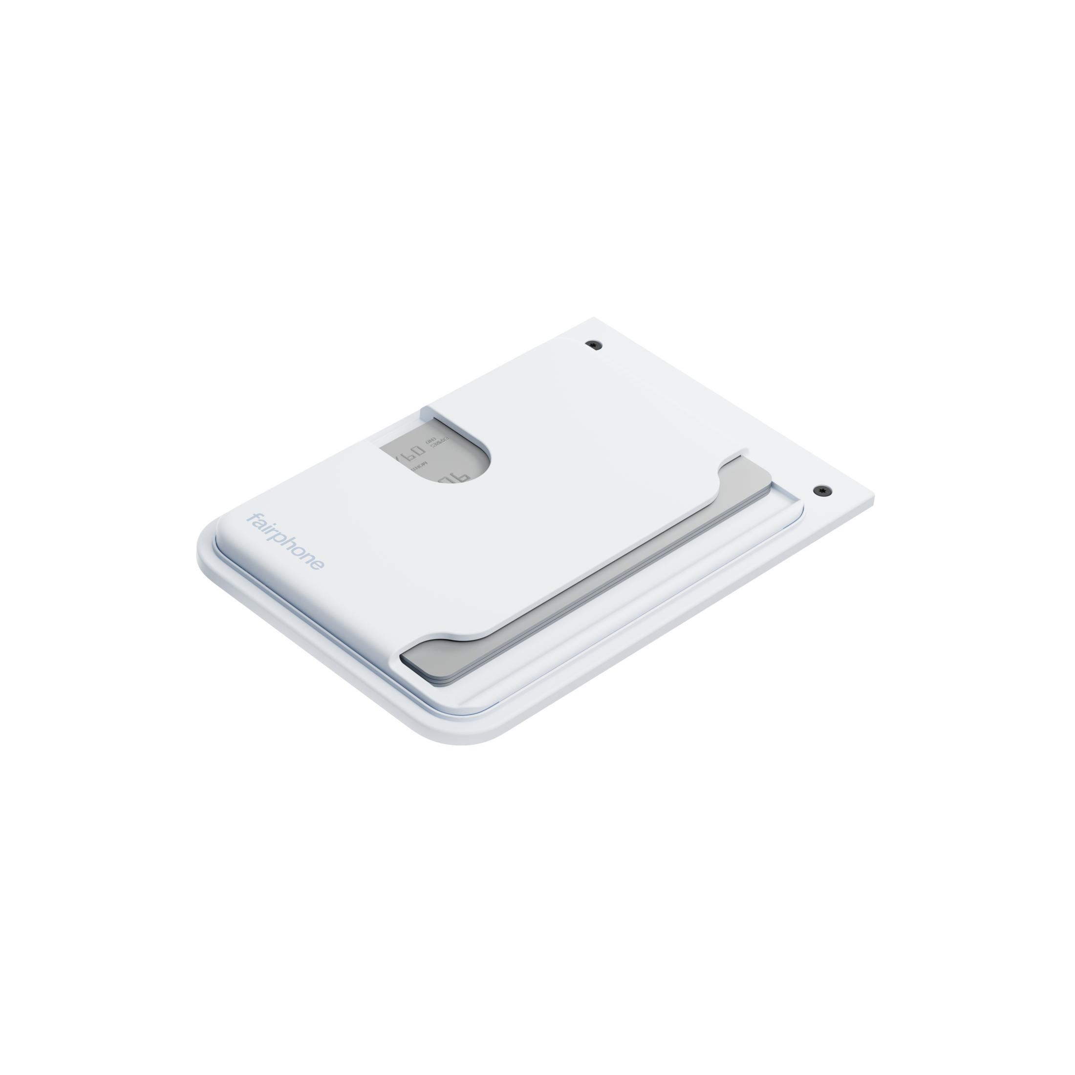 Un porta carte Fairphone bianco con due carte.