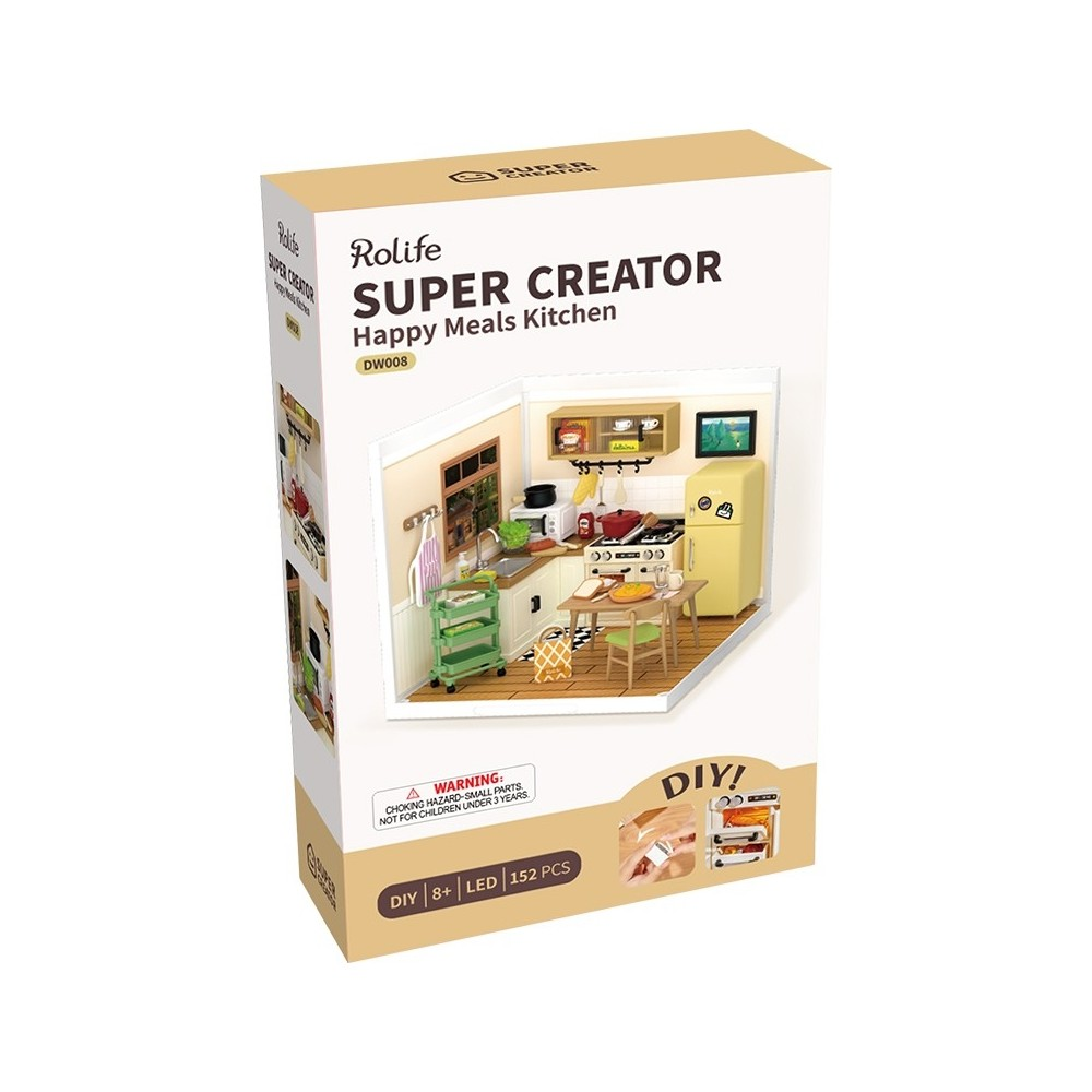 Rolife Super Creator Happy Meals Mutfak maket kutusu.