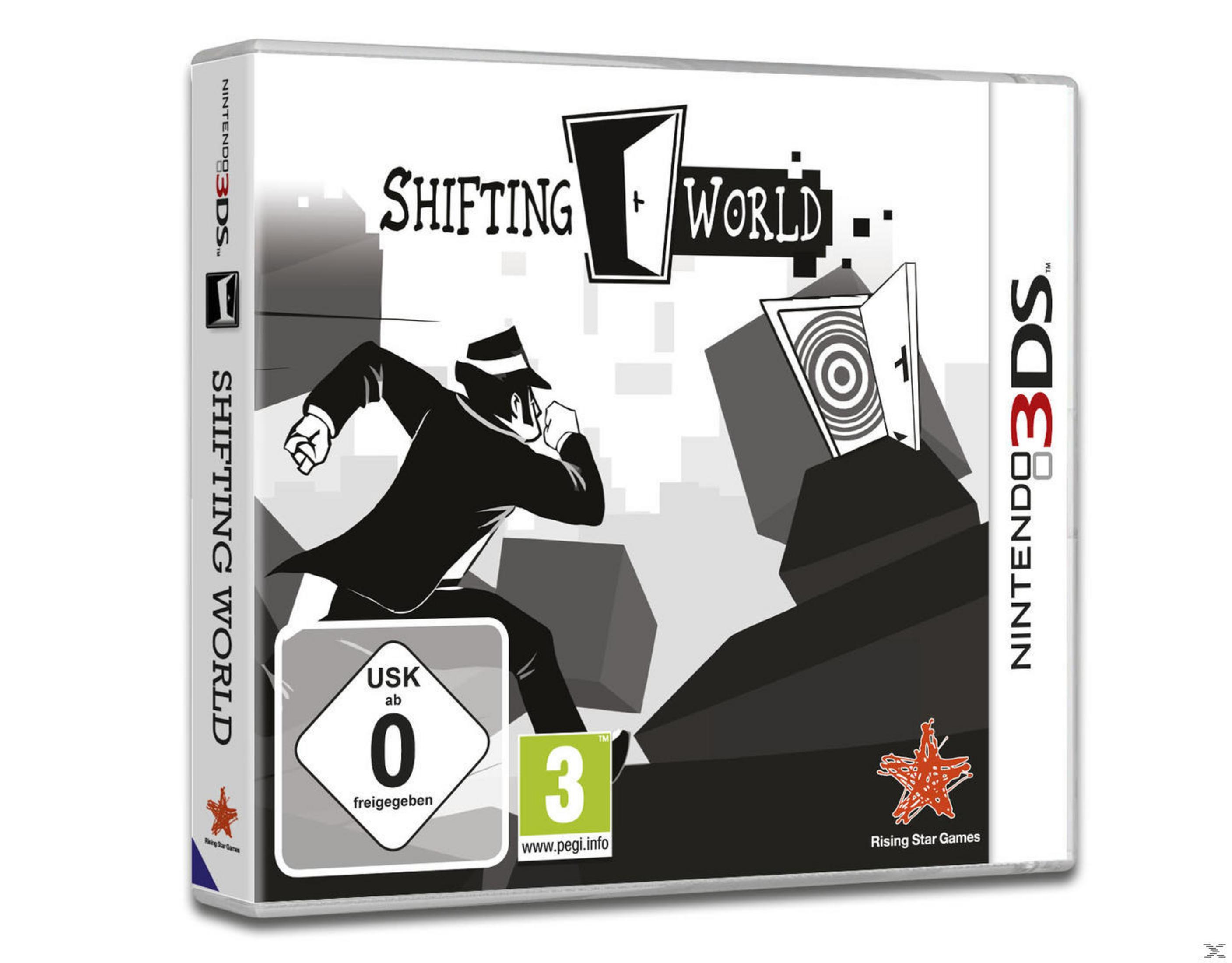 Nintendo 3DS Spiel "Shifting World". Ein Detektiv rennt vor einem Tor weg.