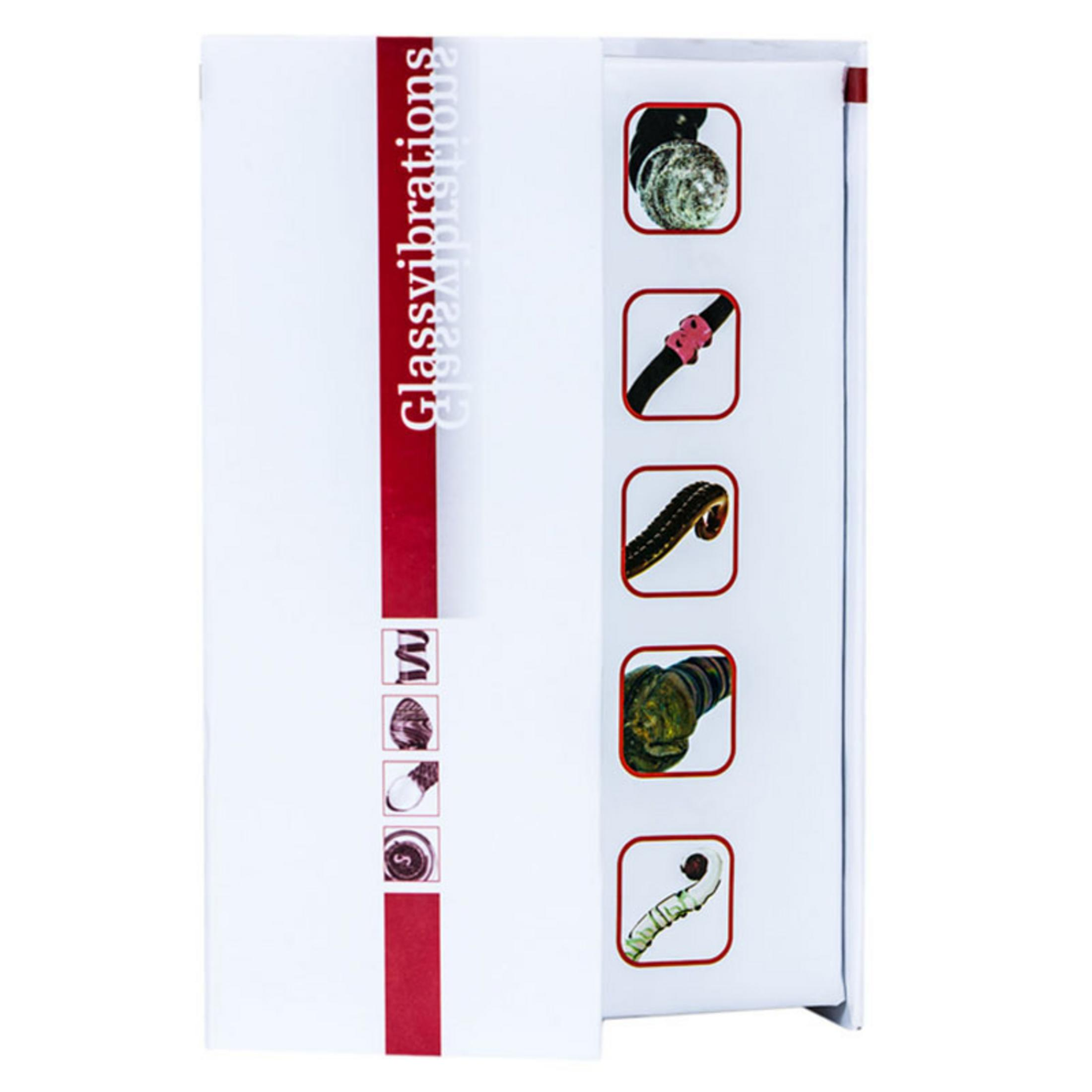 Verpackung mit Bildern von verschiedenen Teilen, Text 'Glassvibrations'.