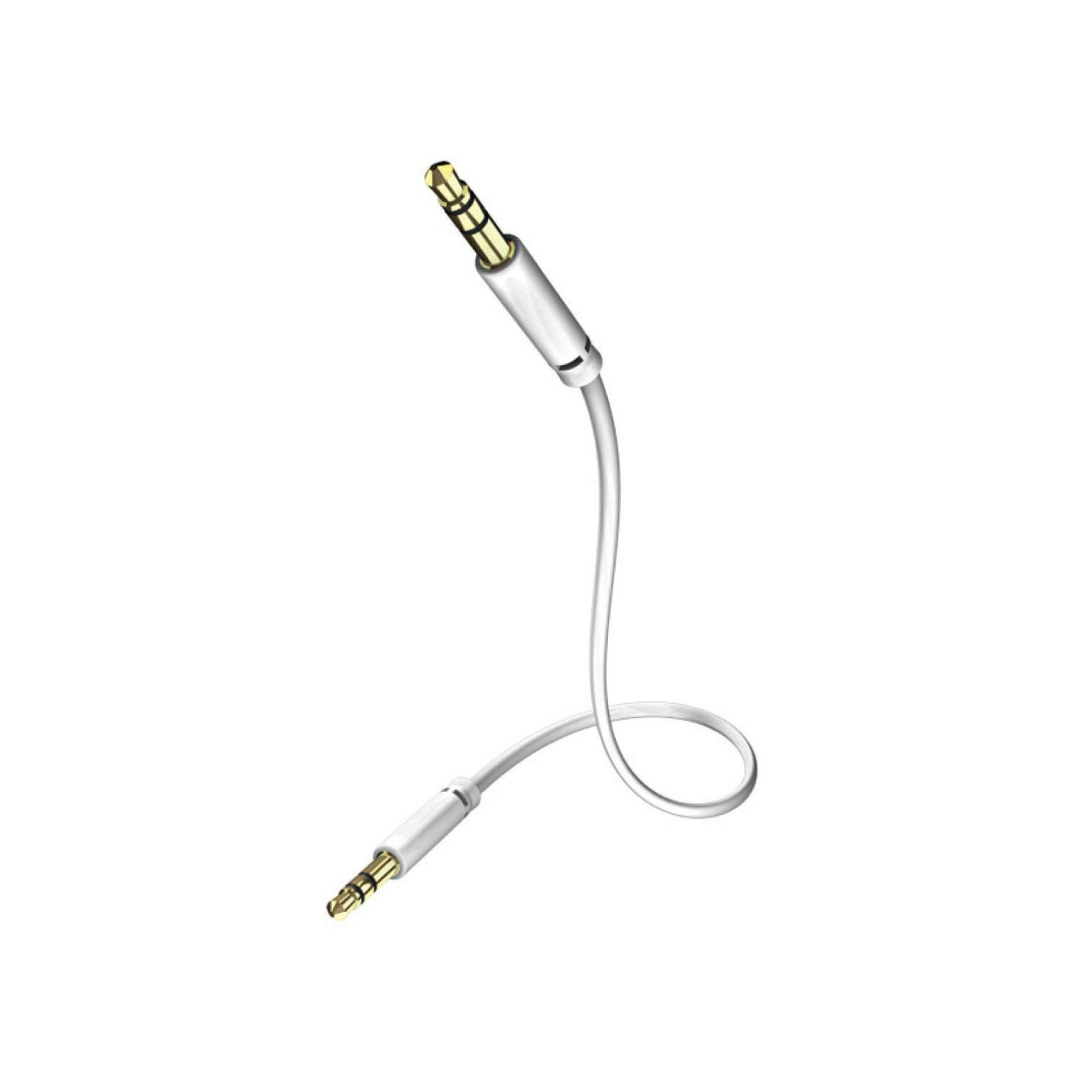 Ein weißes Kabel mit zwei goldenen 3,5-mm-Steckern