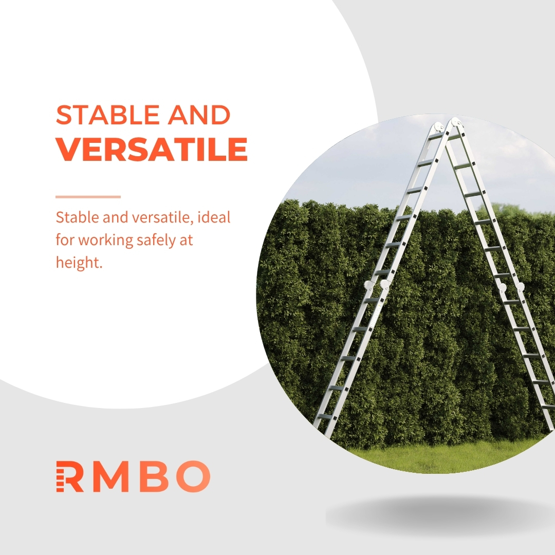 Een A-frame ladder staat voor een dichte heg. Tekst staat ernaast.