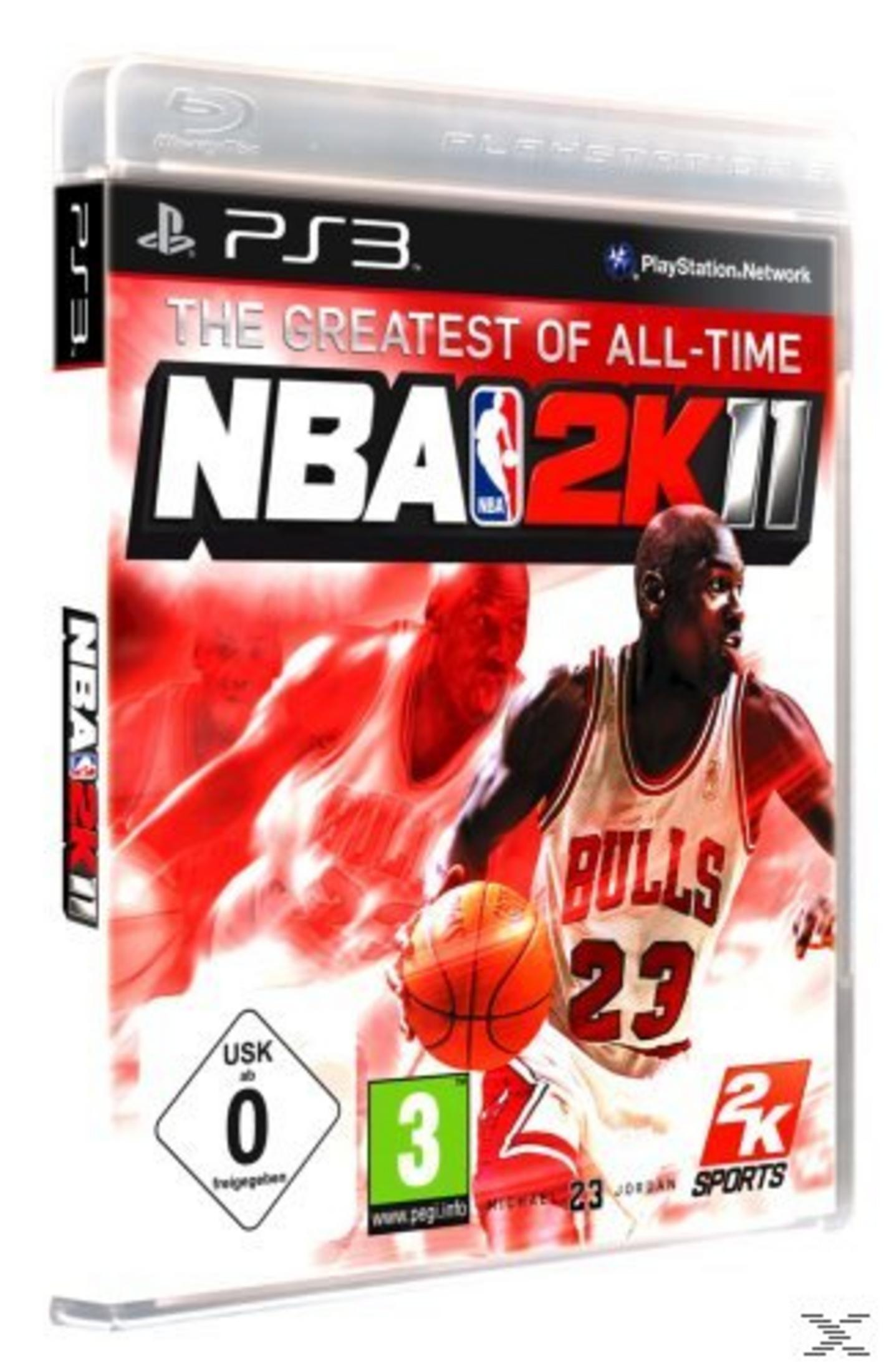 NBA 2K11 Hülle für PS3 mit Michael Jordan und Basketballspielern.