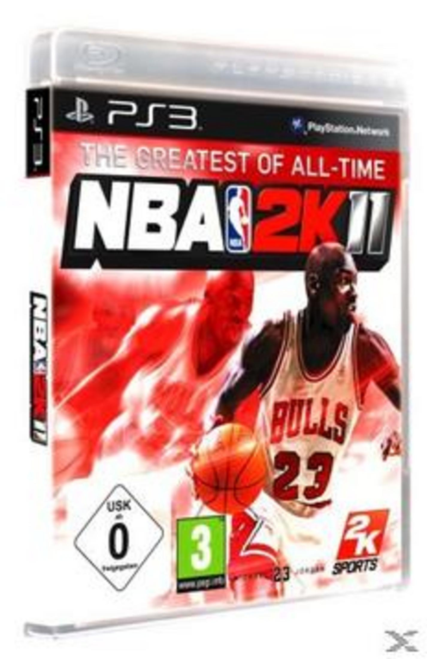 NBA 2K11 PS3 Hülle mit Michael Jordan und Basketballkorb.