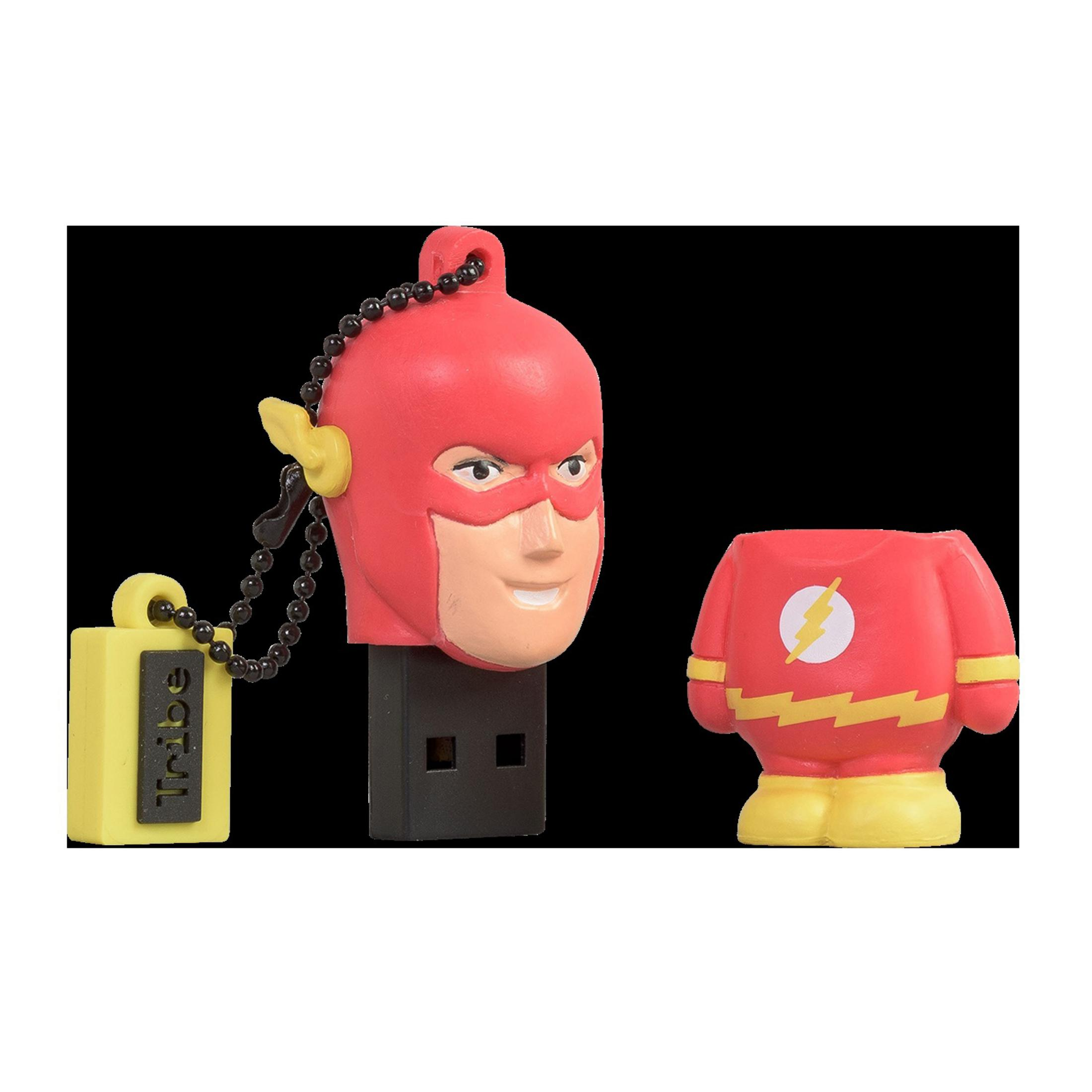 Ein Flash-USB-Stick mit Kopf und Körper, mit gelbem Anhänger.