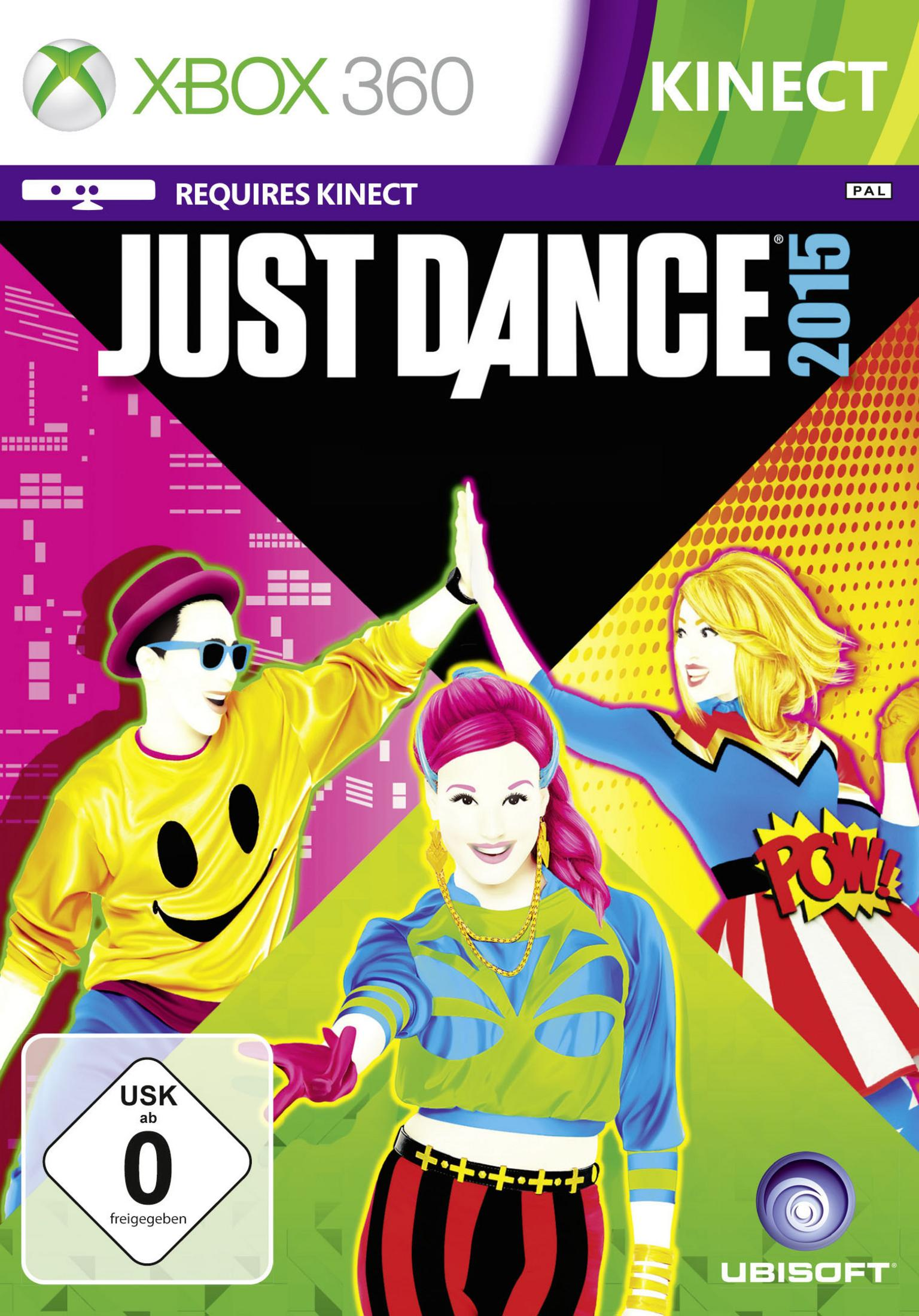 Cover von Just Dance 2015 für Xbox 360 mit tanzenden Personen.