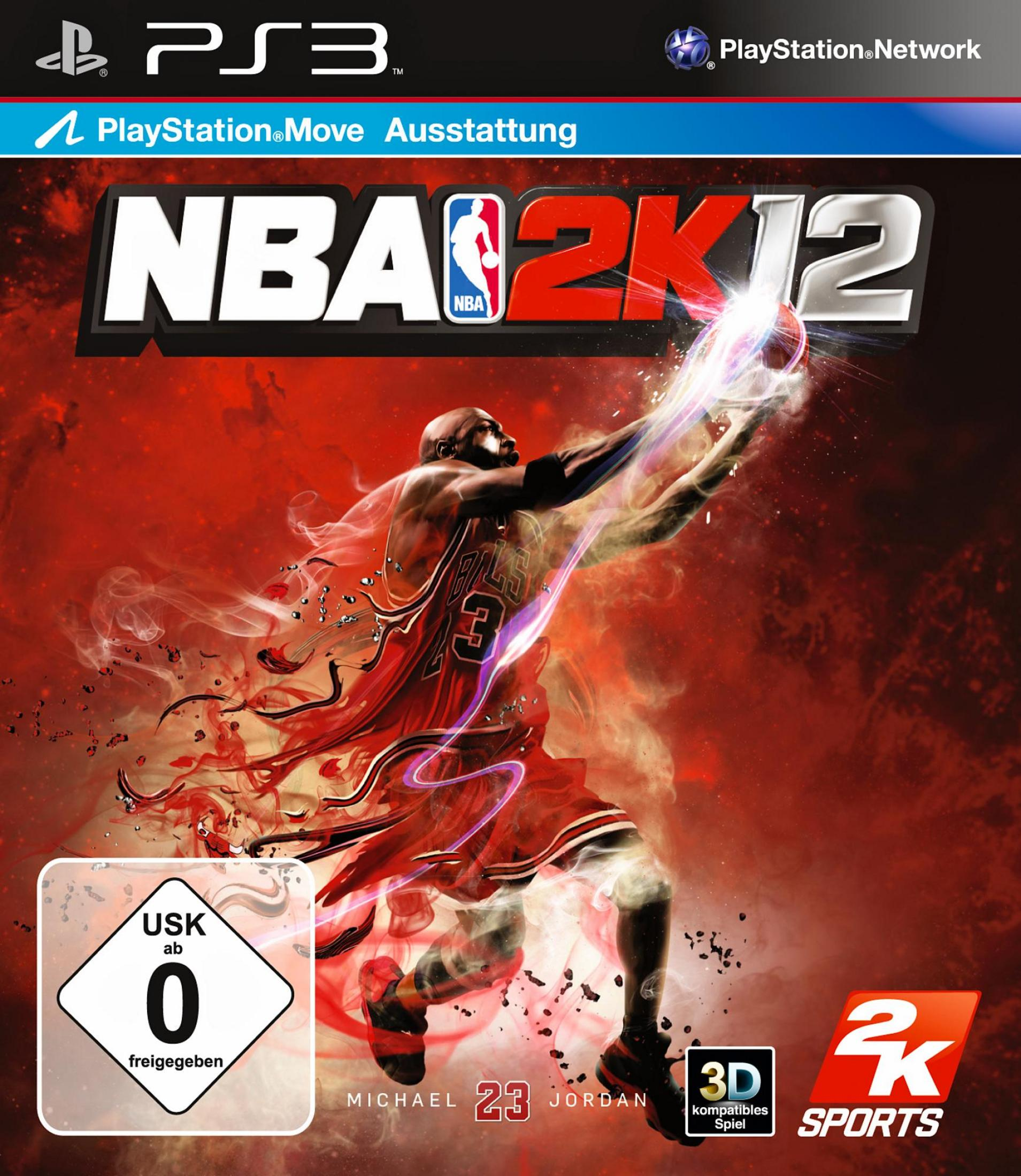 NBA 2K12 Cover mit Michael Jordan in Aktion, PS3-Spiel.