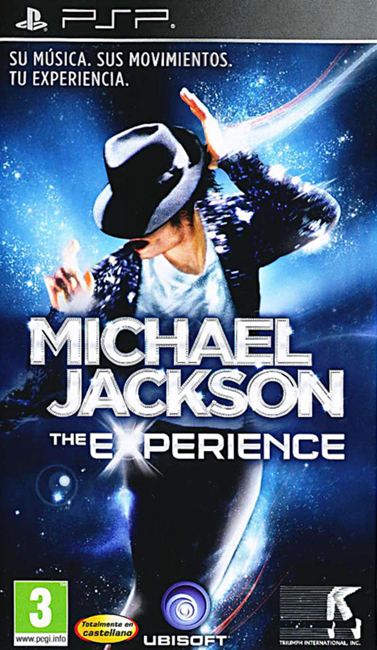 Michael Jackson The Experience PSP-Spielcover mit MJ in Hut und Glitzerjacke.