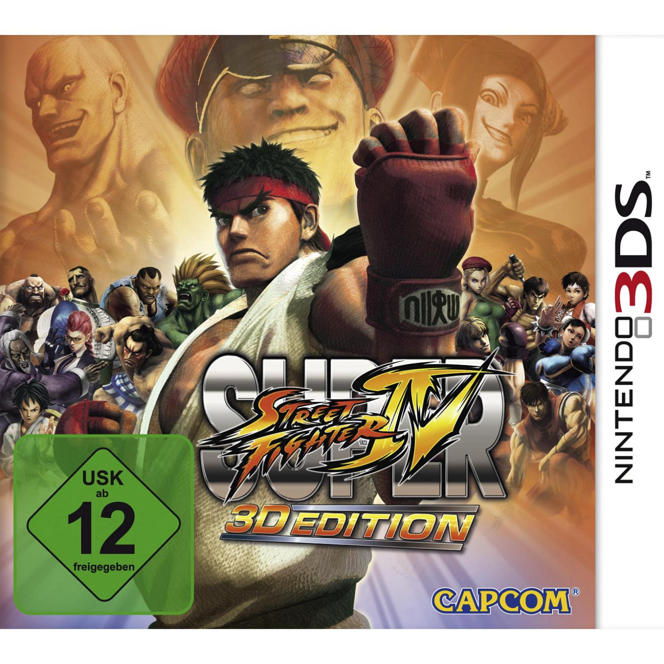 Cover von Street Fighter IV 3D Edition mit vielen Kämpfern und dem Nintendo 3DS Logo.