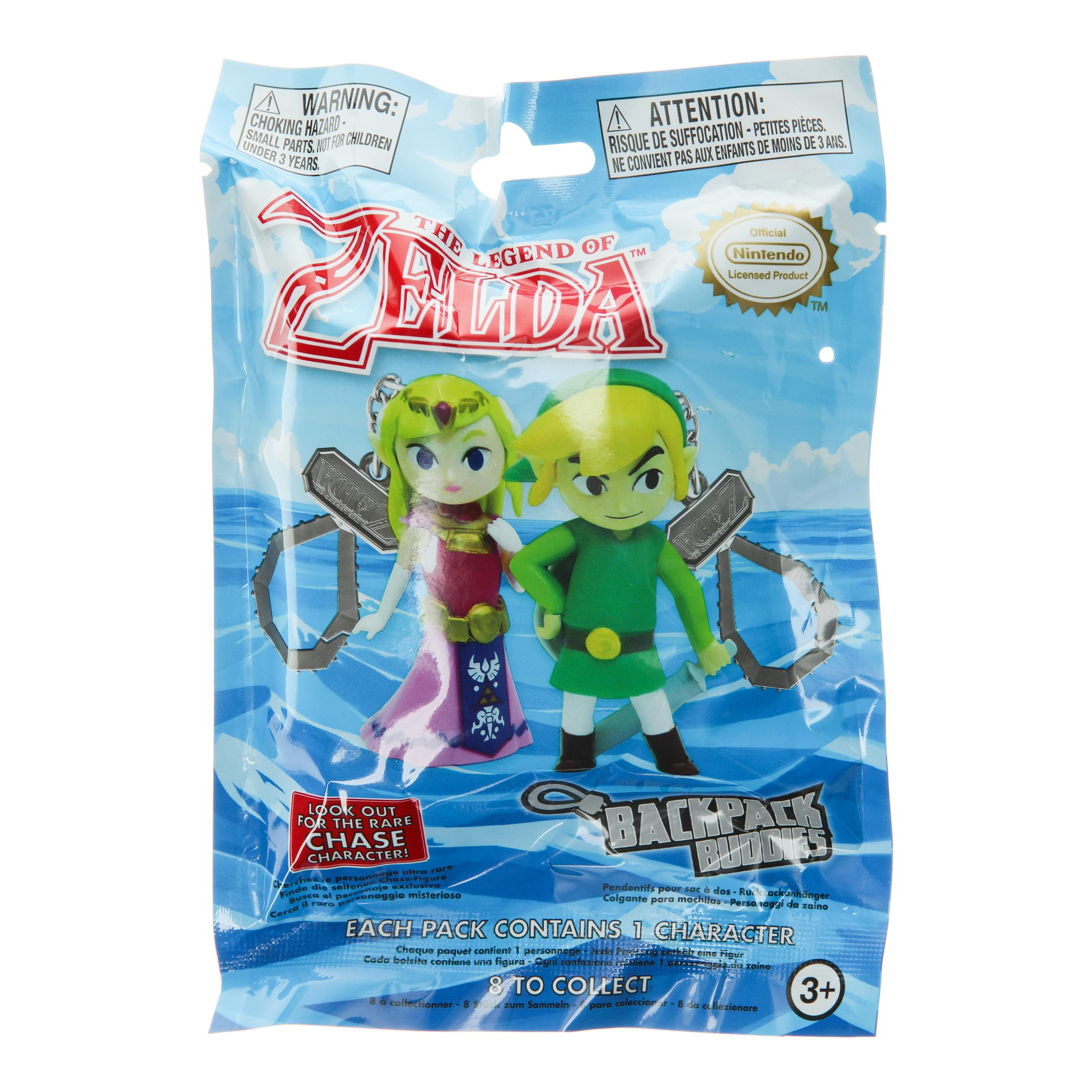 Verpackung mit Zelda-Figuren Link und Zelda, Nintendo-Produkt.