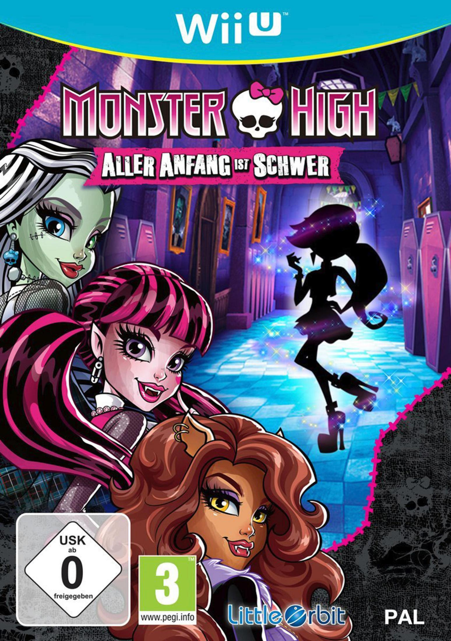 Monster High Wii U Cover mit drei Charakteren und dem Titel.