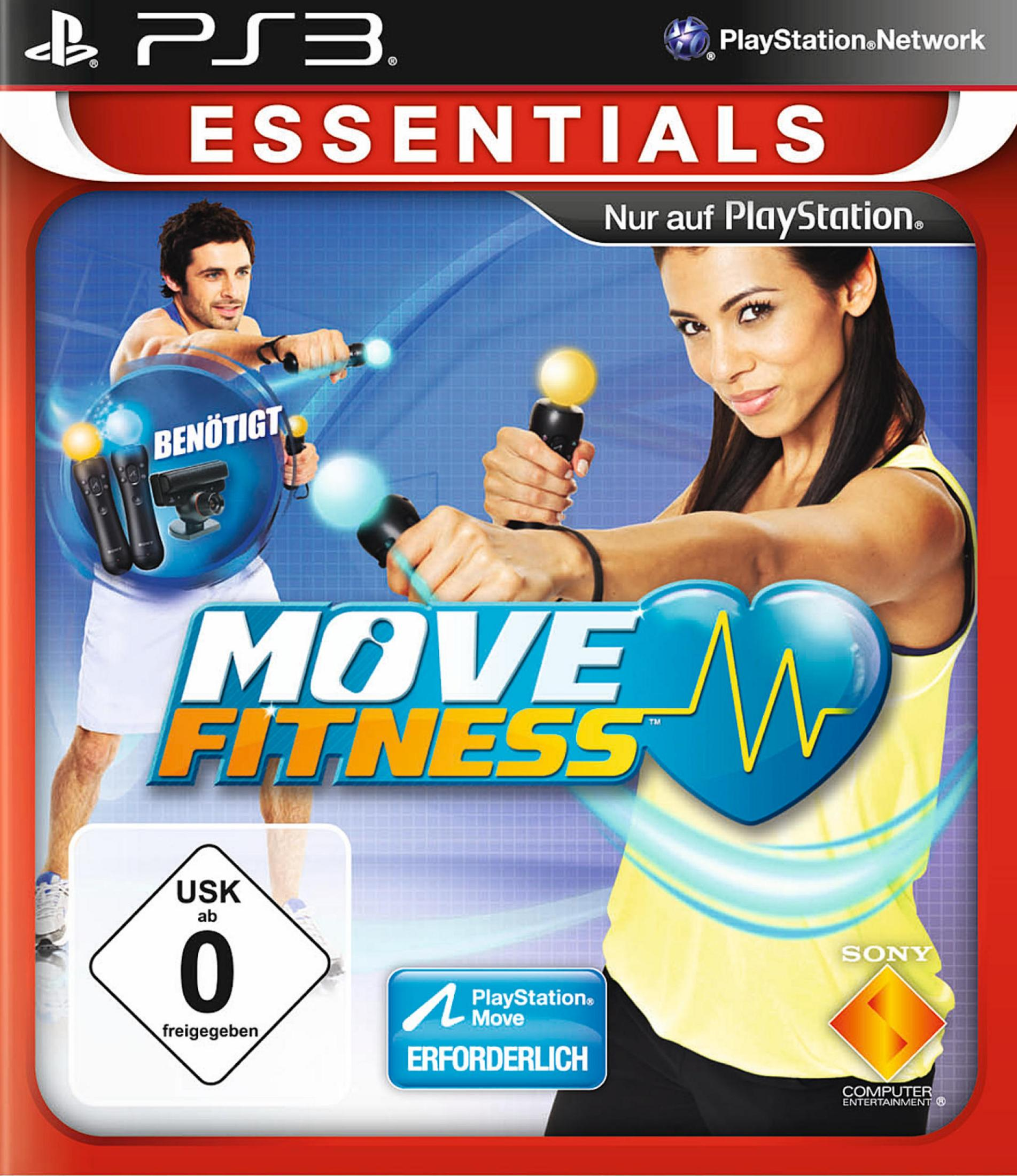 PS3 Move Fitness Spielcover mit zwei Personen, die Controller halten.