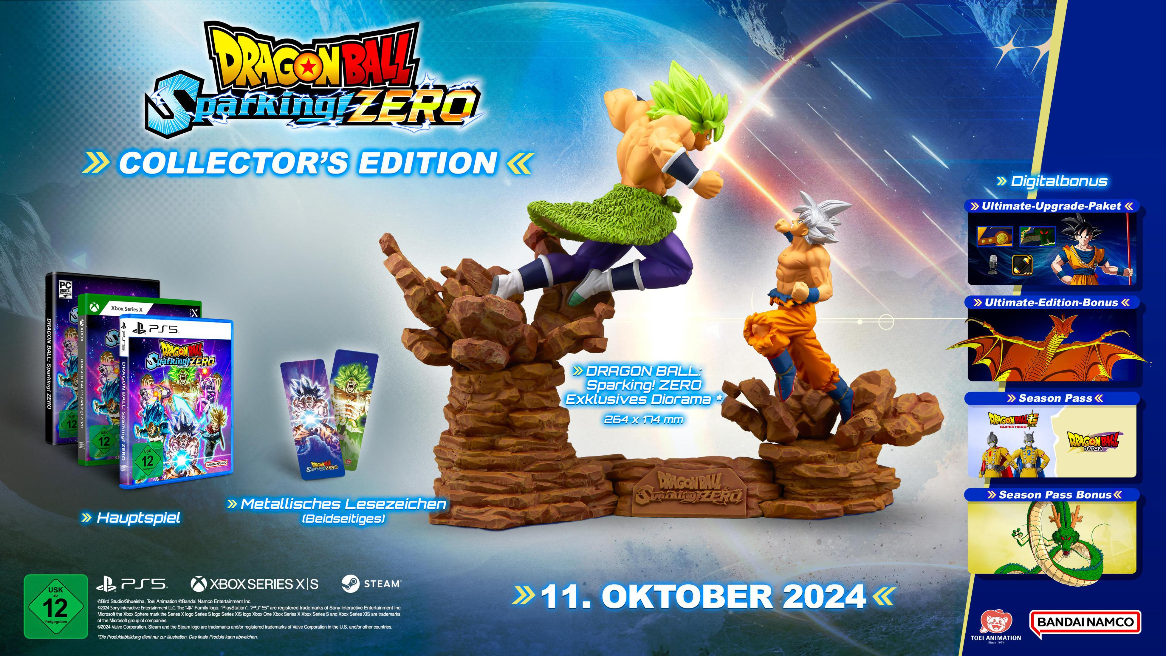 Dragon Ball: Sparking! Zero Collector's Edition mit Figuren, Spielen und Boni.