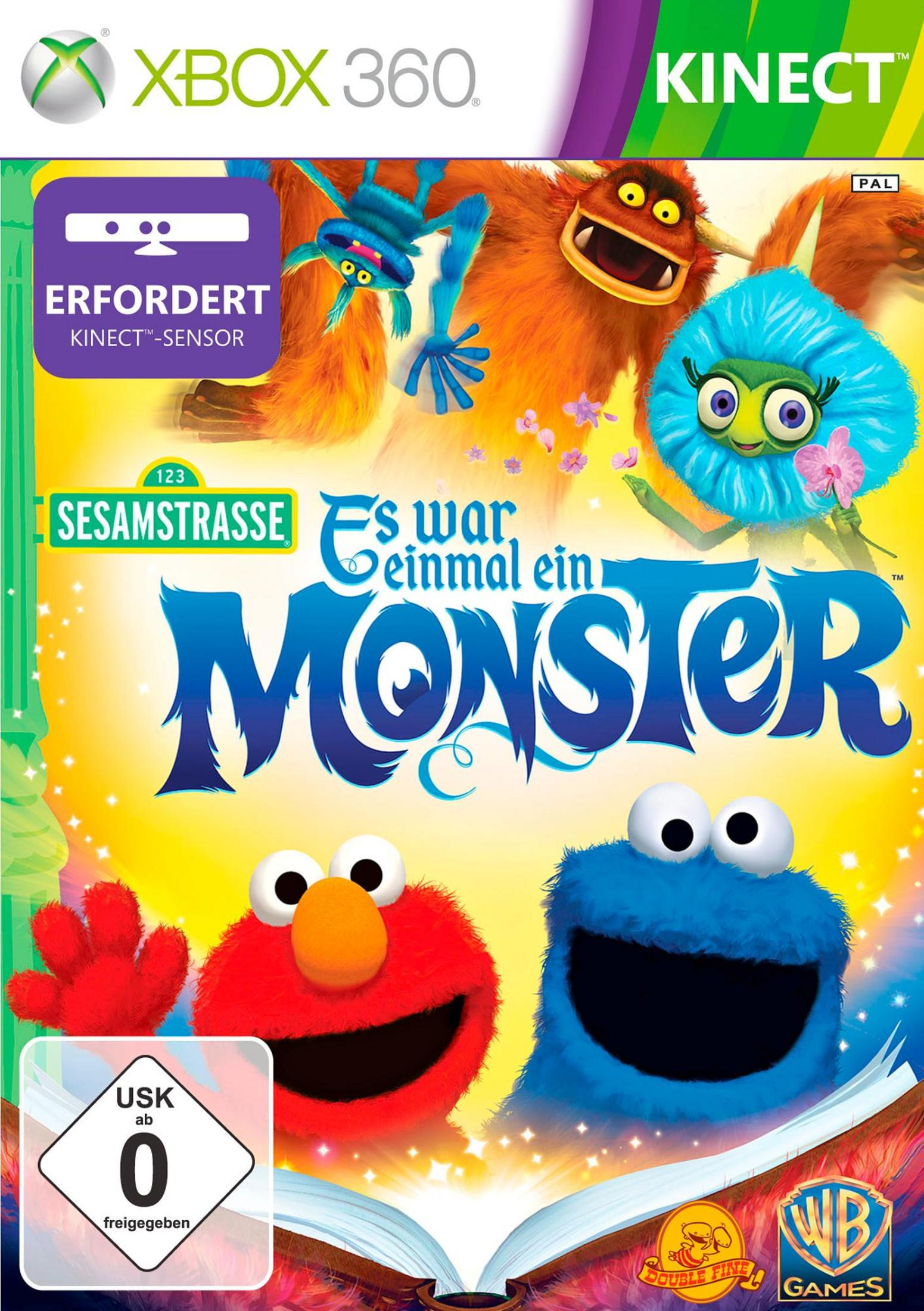 Xbox 360 Kinect Spiel "Es war einmal ein Monster" mit Elmo und Krümelmonster.