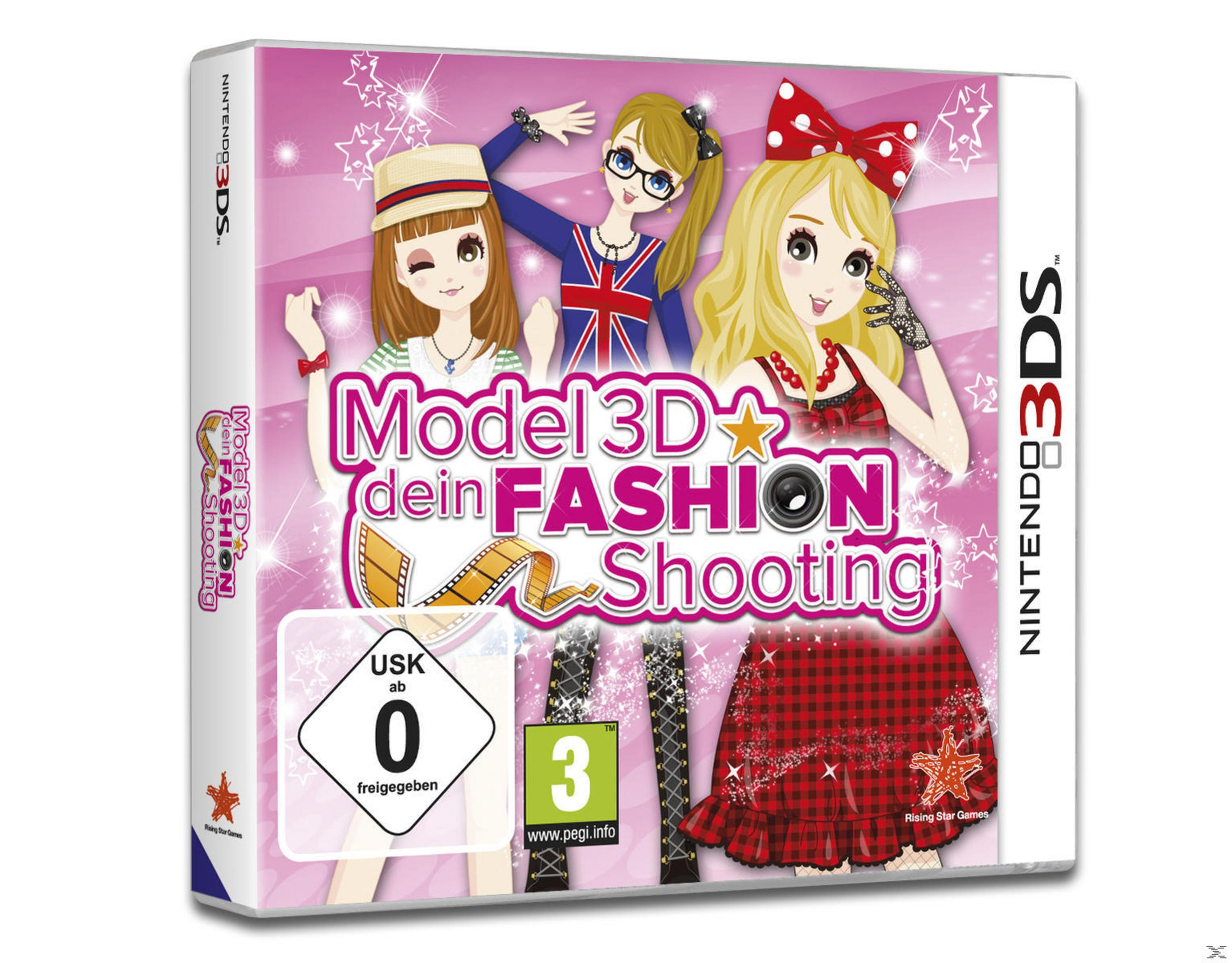 Cover von Model 3D dein FASHION Shooting für Nintendo 3DS mit drei Anime-Mädchen.