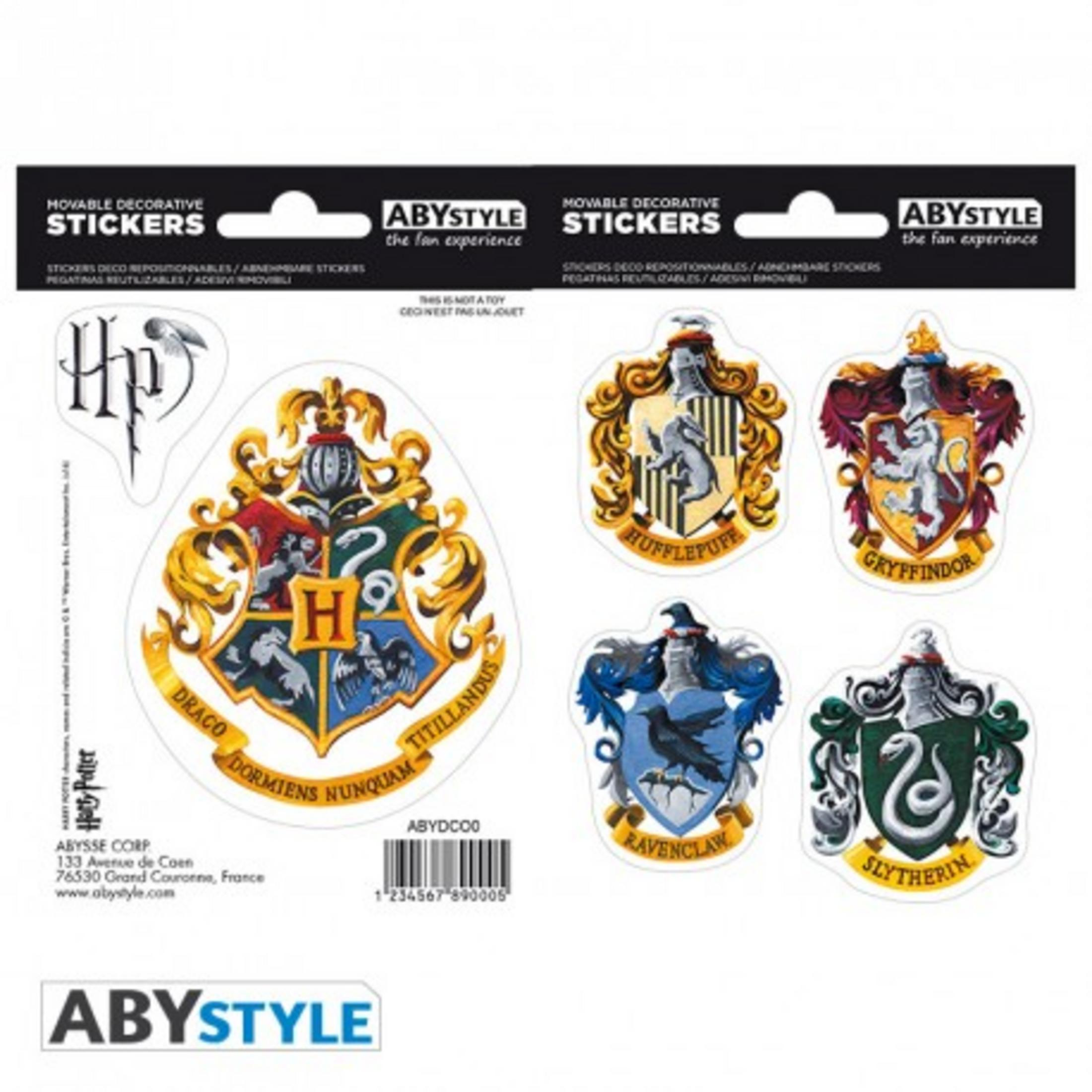 Harry Potter Wappenaufkleber: Gryffindor, Slytherin, Hufflepuff, Ravenclaw & Hogwarts.