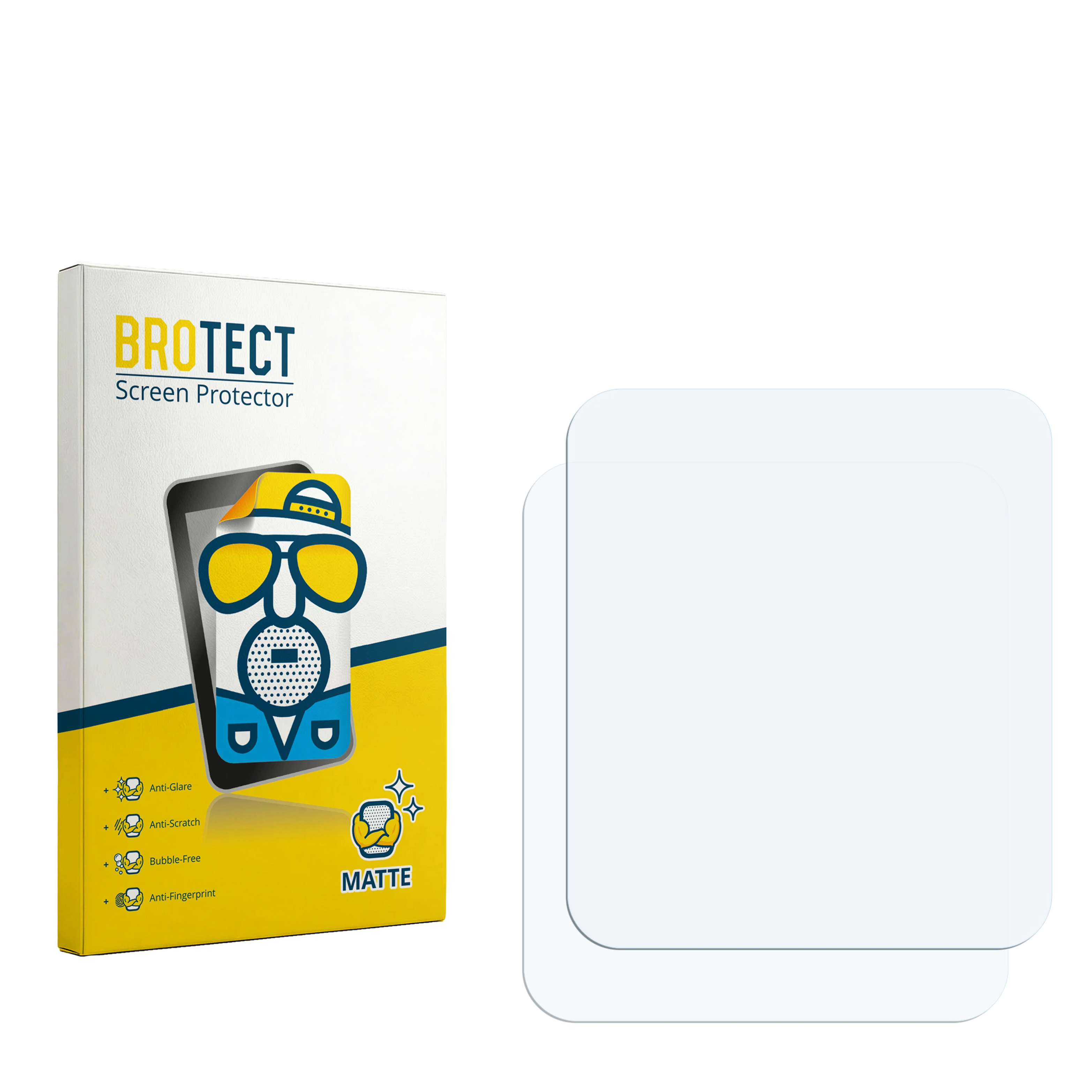 Packung BROTECT Displayschutzfolie und zwei klare Schutzfolien.