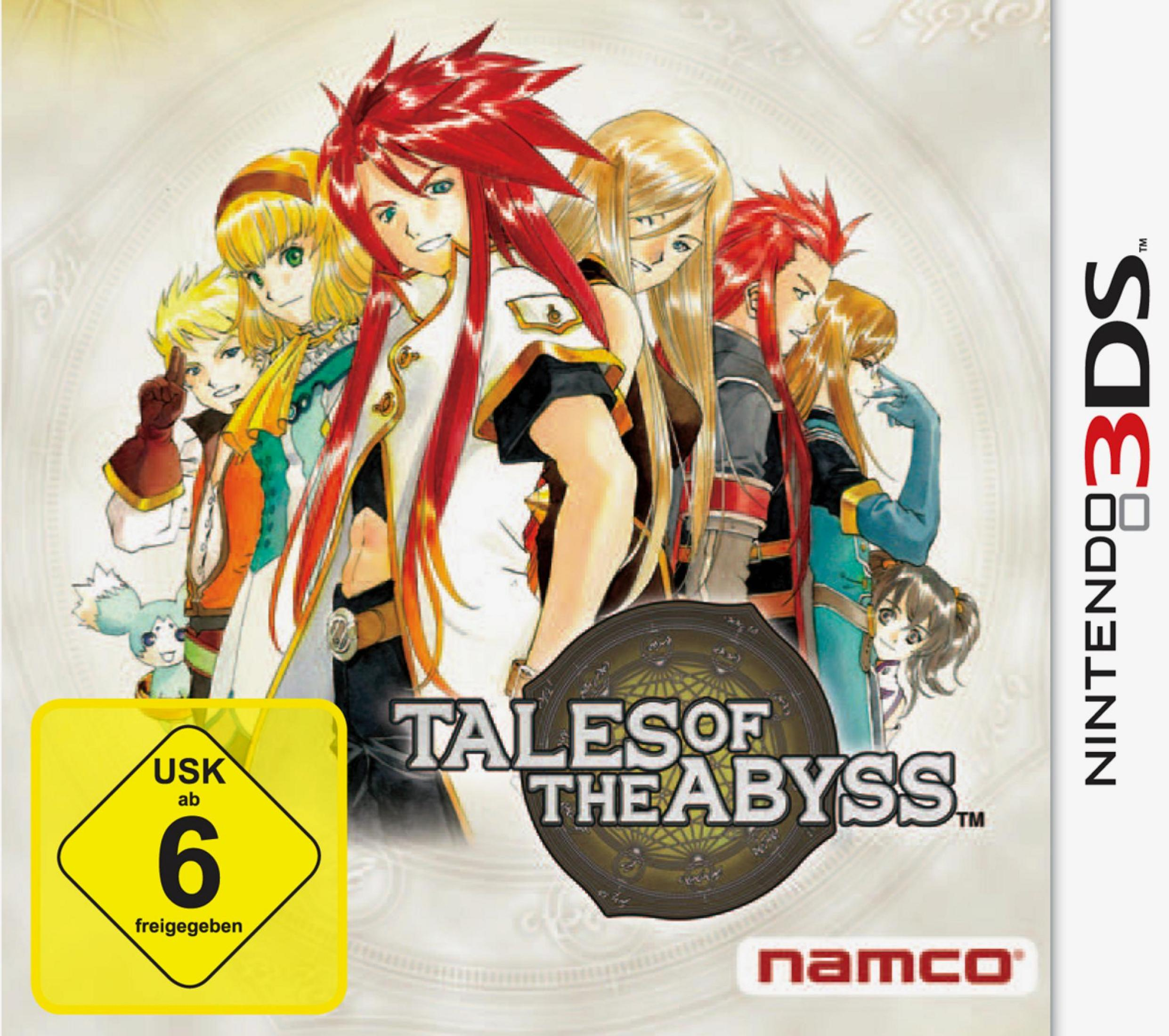 Tales of the Abyss Cover mit mehreren Charakteren und Nintendo 3DS Logo.