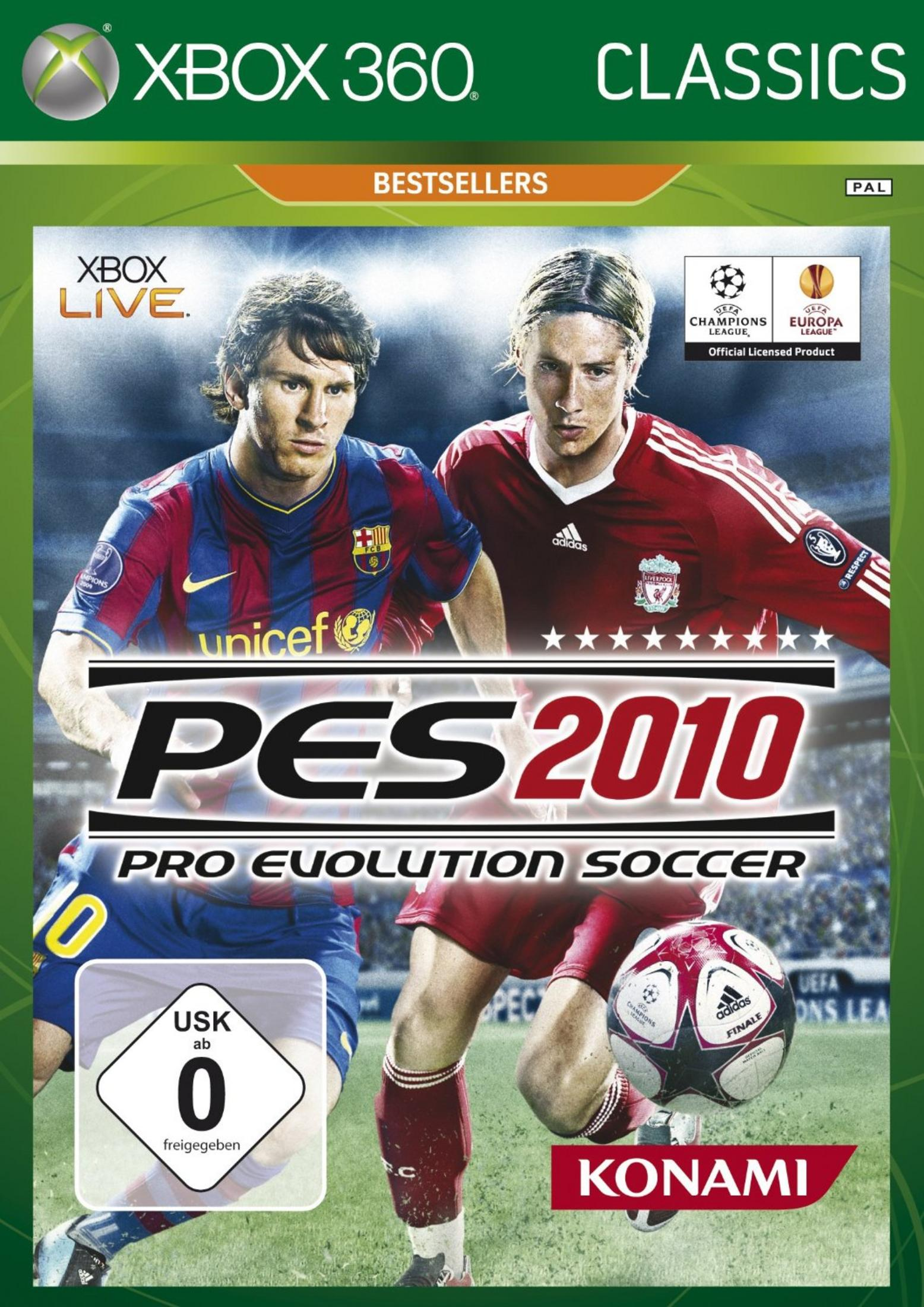 Cover von PES 2010 mit Lionel Messi und Fernando Torres.