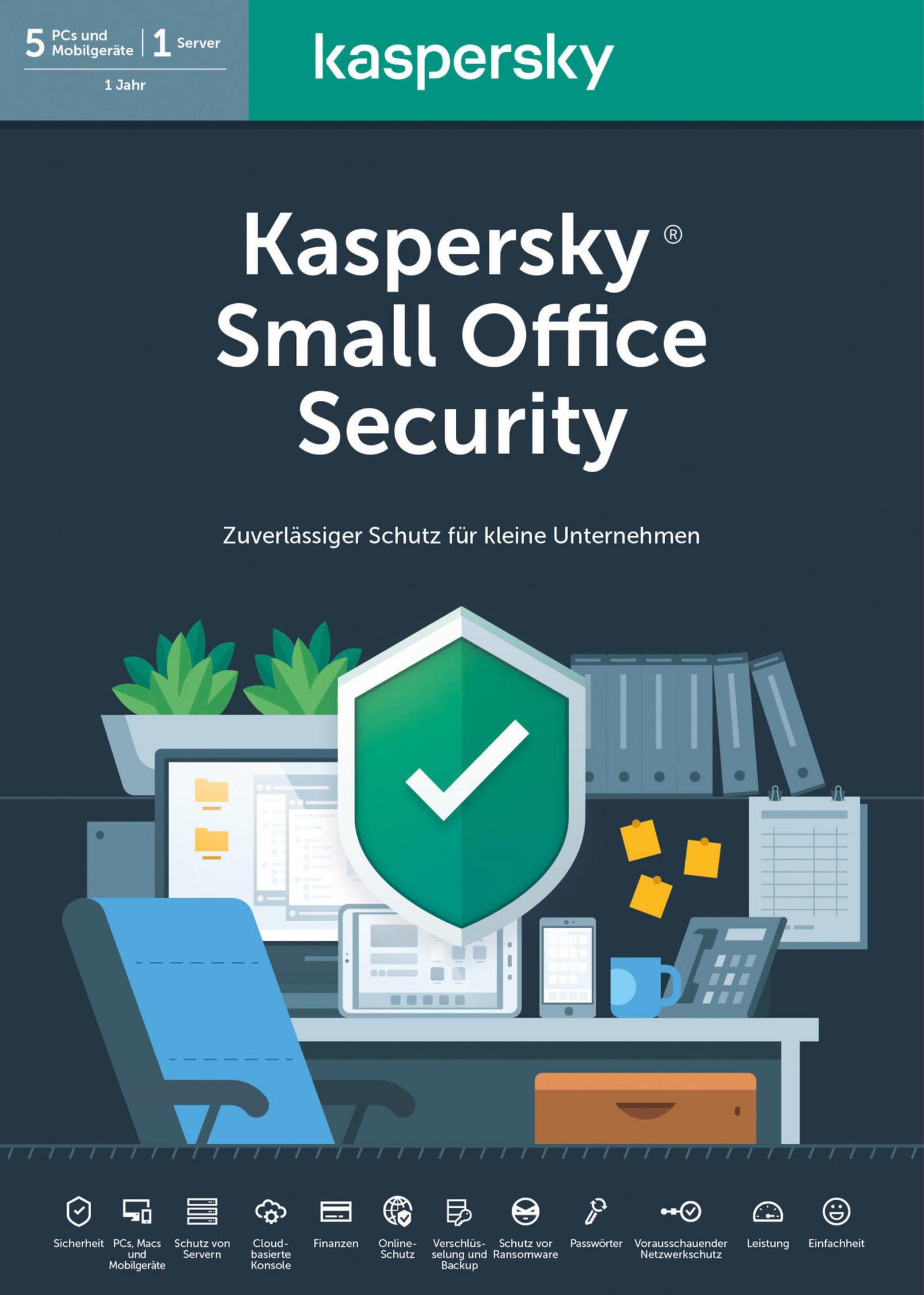Kaspersky Small Office Security: PC, server, cloud, finanze, protezione password.