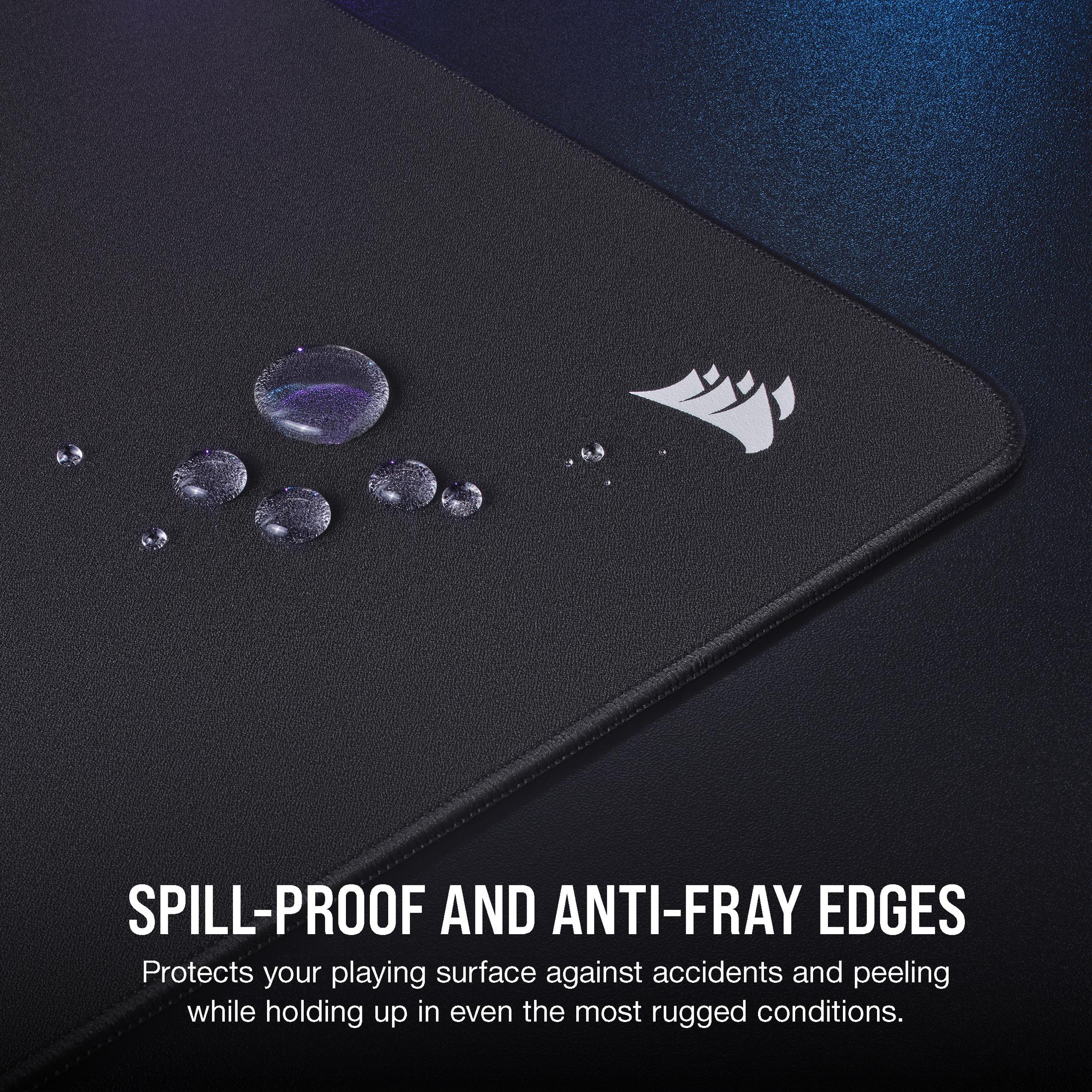 Tapis de souris noir avec gouttes d'eau et logo. "ANTI-POURSUITE".
