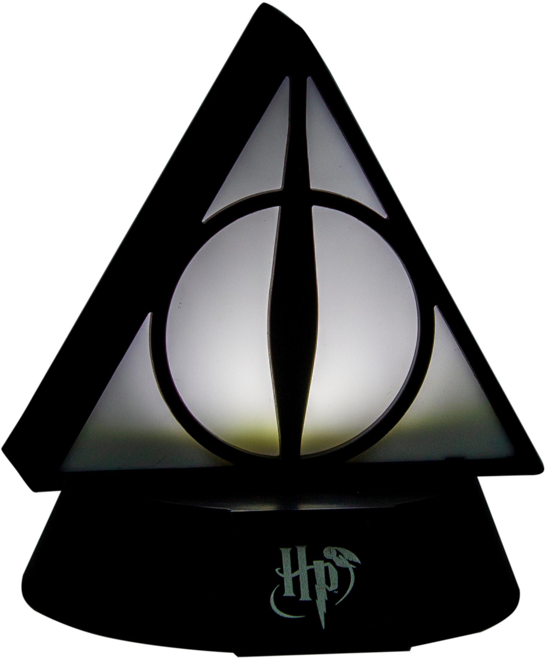 Ein schwarzes Objekt mit dem Harry Potter Blitz-Symbol und dem Todesengel-Symbol.