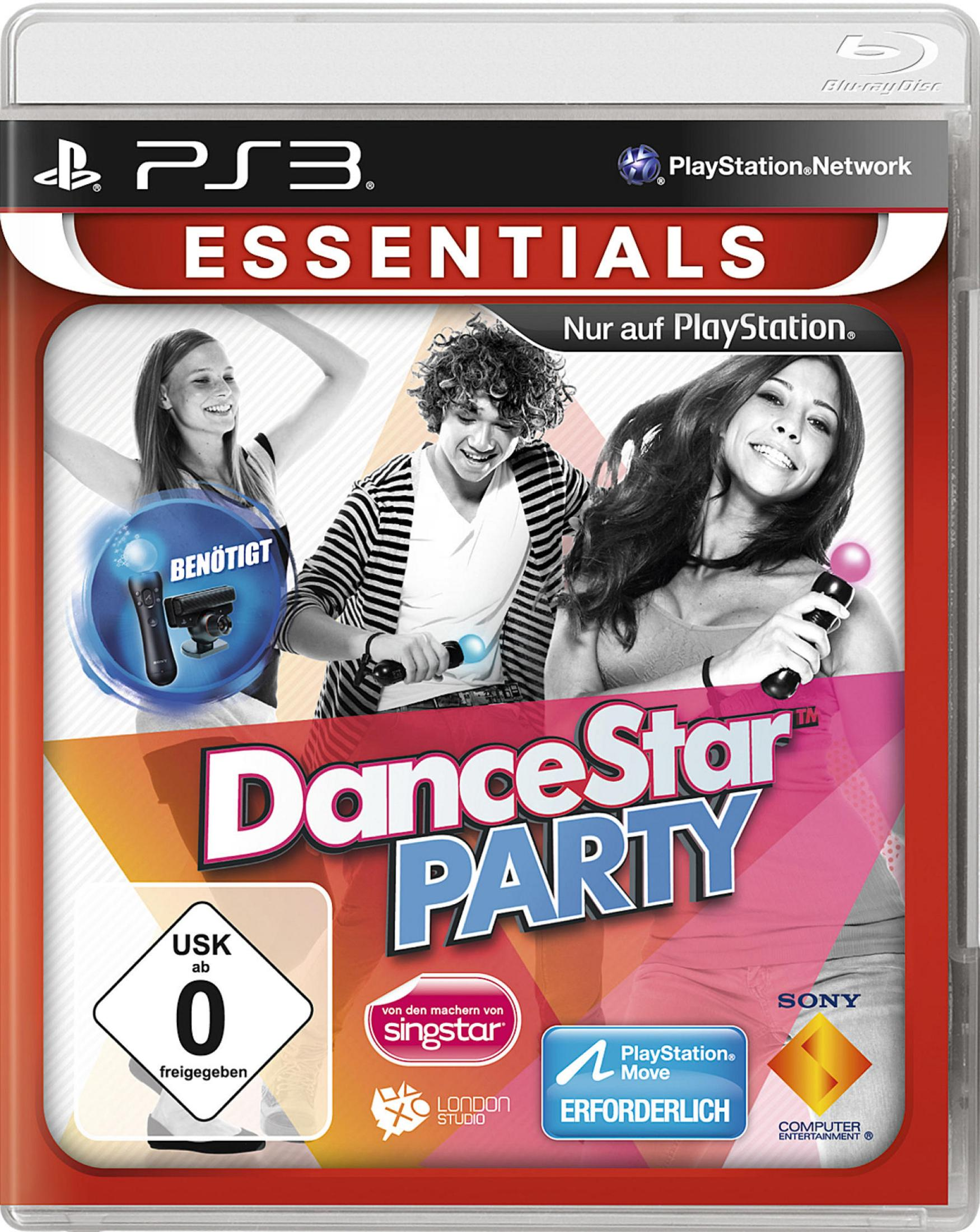 PS3 DanceStar Party Spielhülle mit lachenden jungen Leuten, die tanzen.