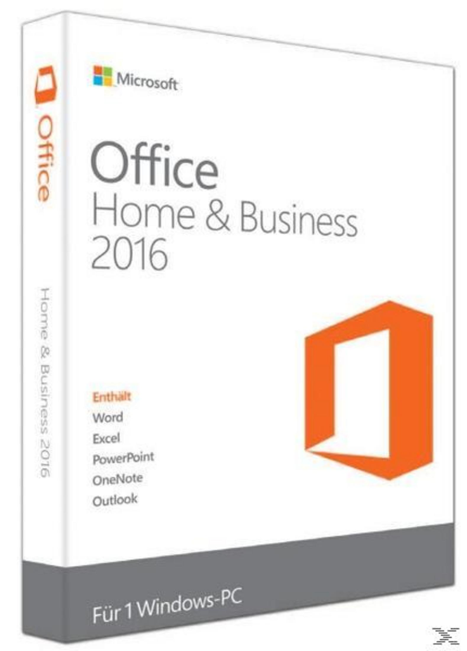 Verpackung von Microsoft Office Home & Business 2016 für 1 Windows-PC.