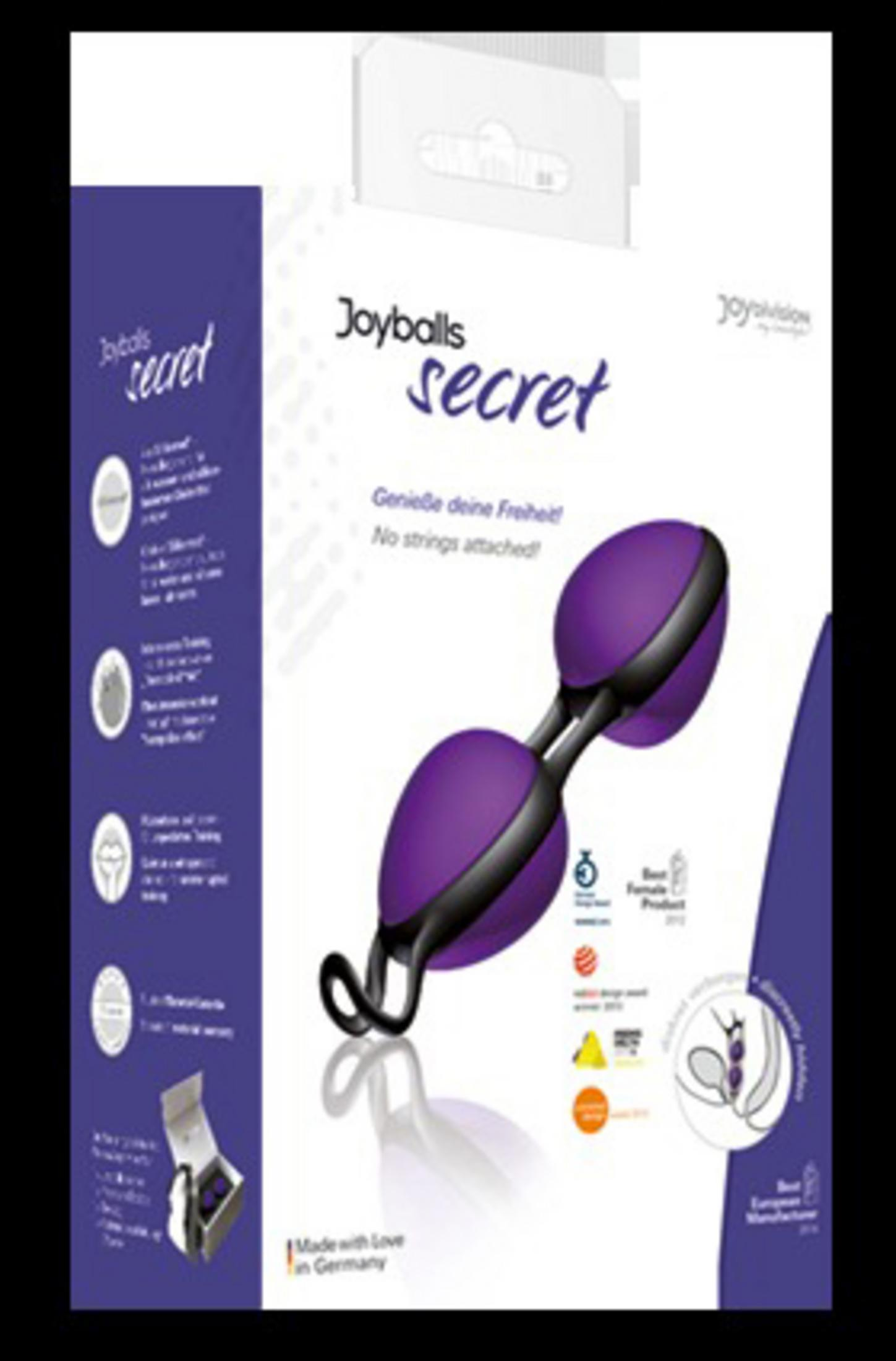 Lila Joyballs Secret mit schwarzem Band, Made in Germany.