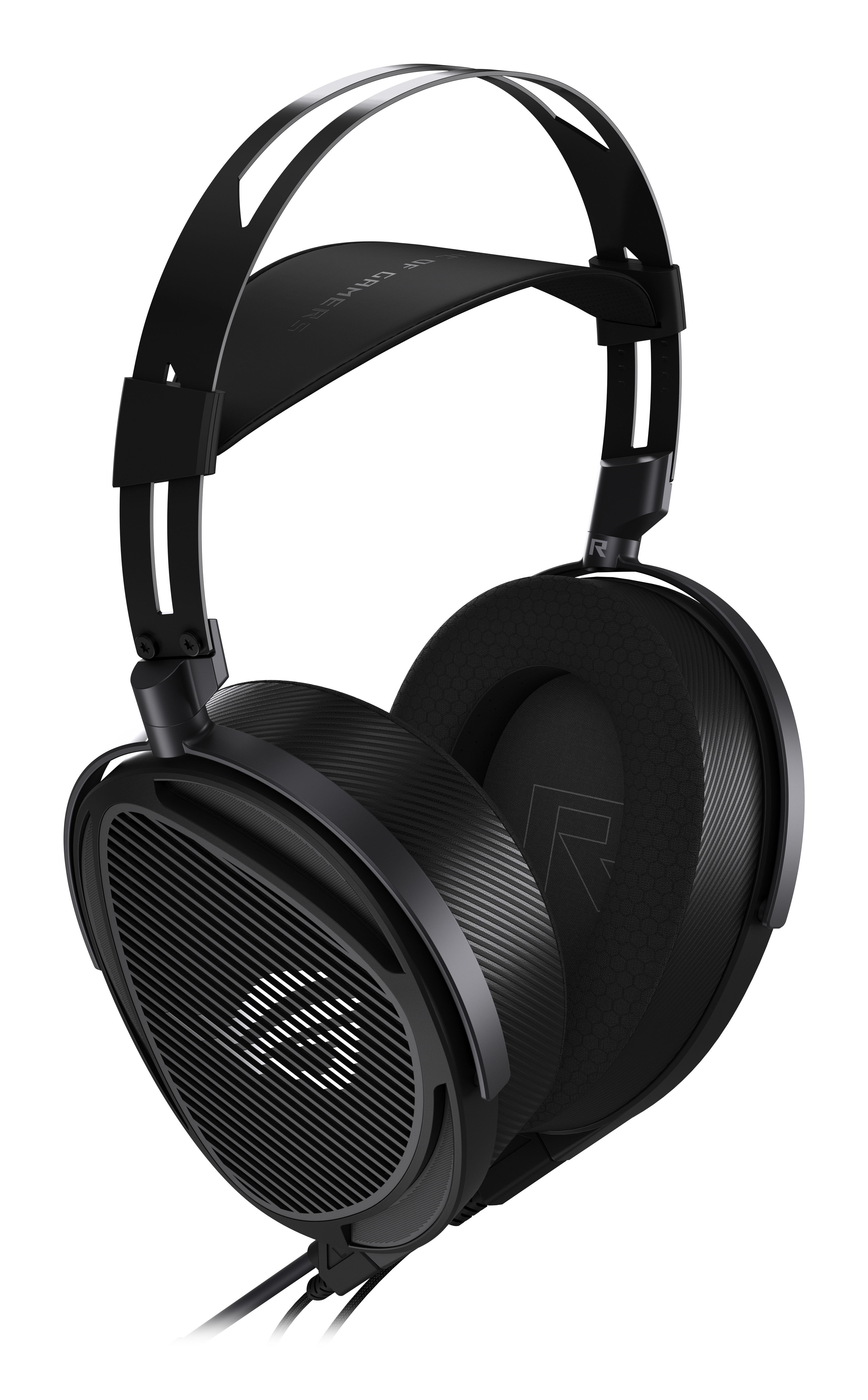 Zwarte over-ear koptelefoon met hoofdband en ventilatierooster.