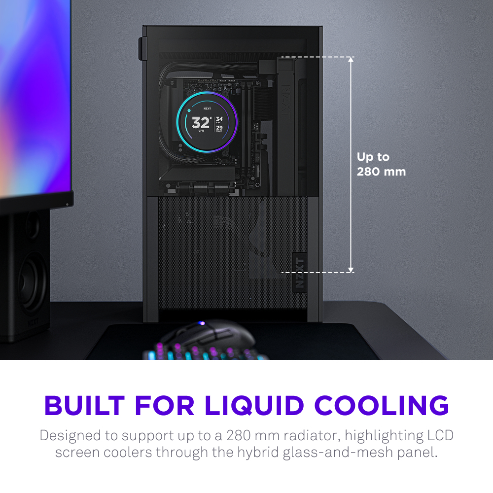 Una caja de PC para refrigeración líquida, soporta hasta 280 mm.
