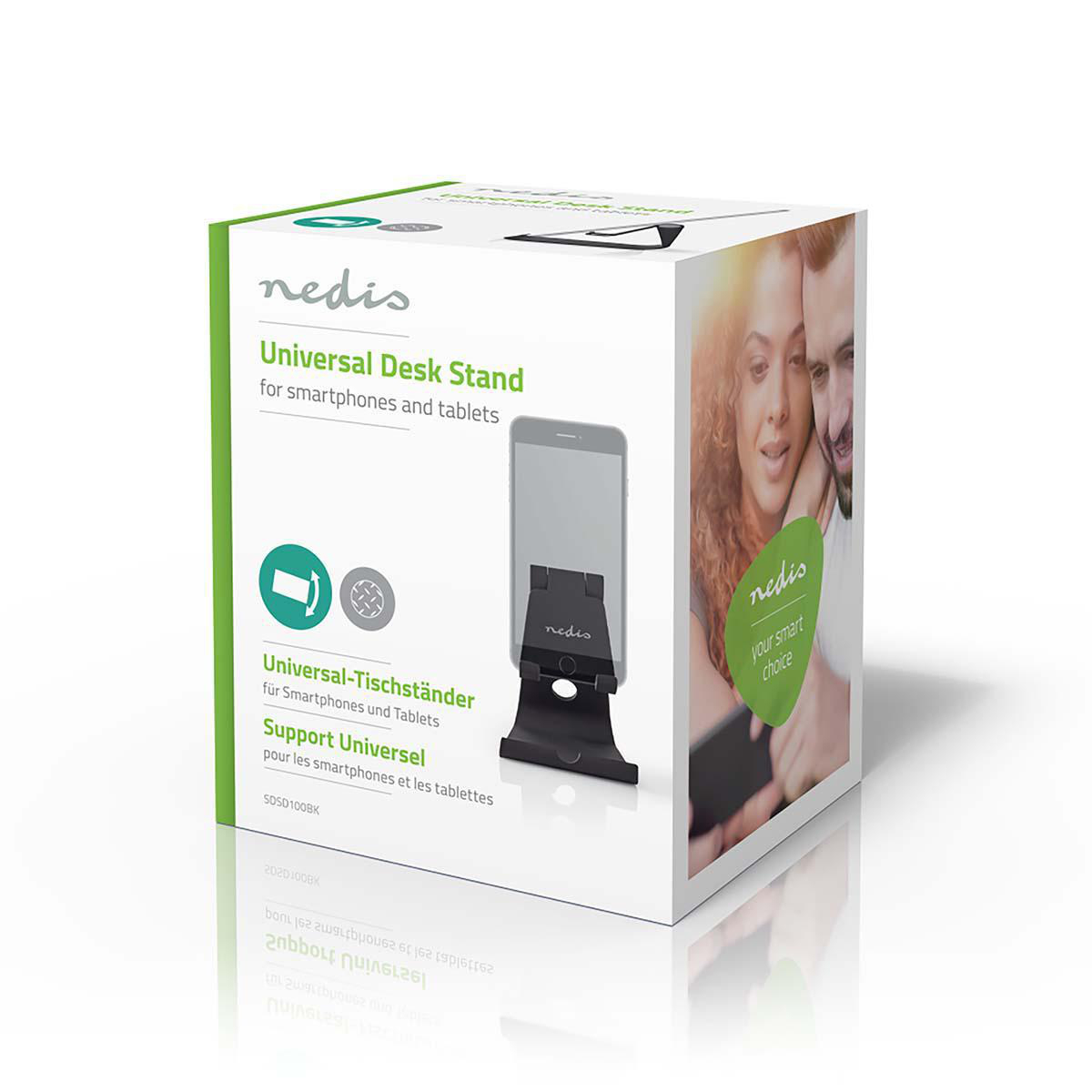 Nedis Universal Desk Stand for smartphones and tablets with product image.