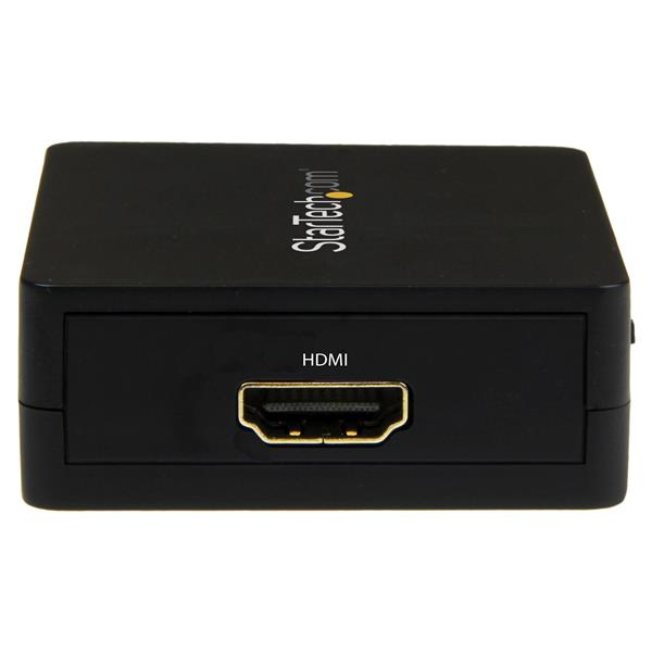 Un adaptador negro con puerto HDMI y logo de StarTech.com.