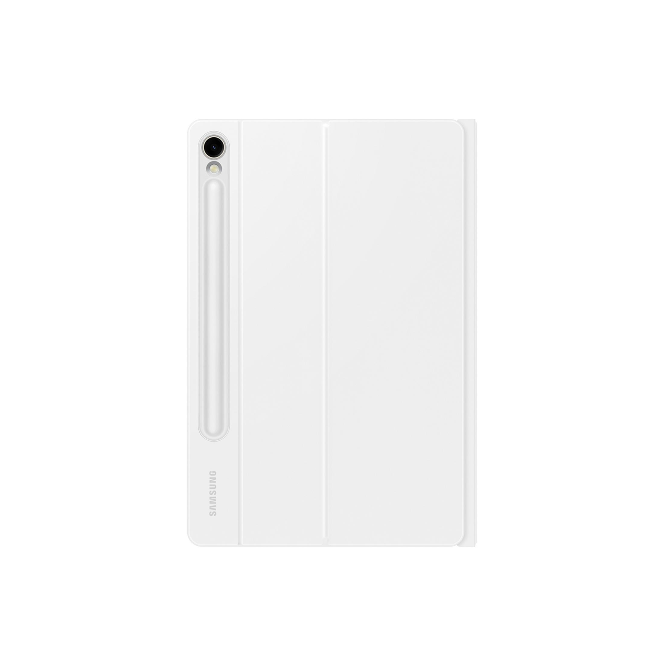 Una tableta blanca con una funda y un lápiz encima.