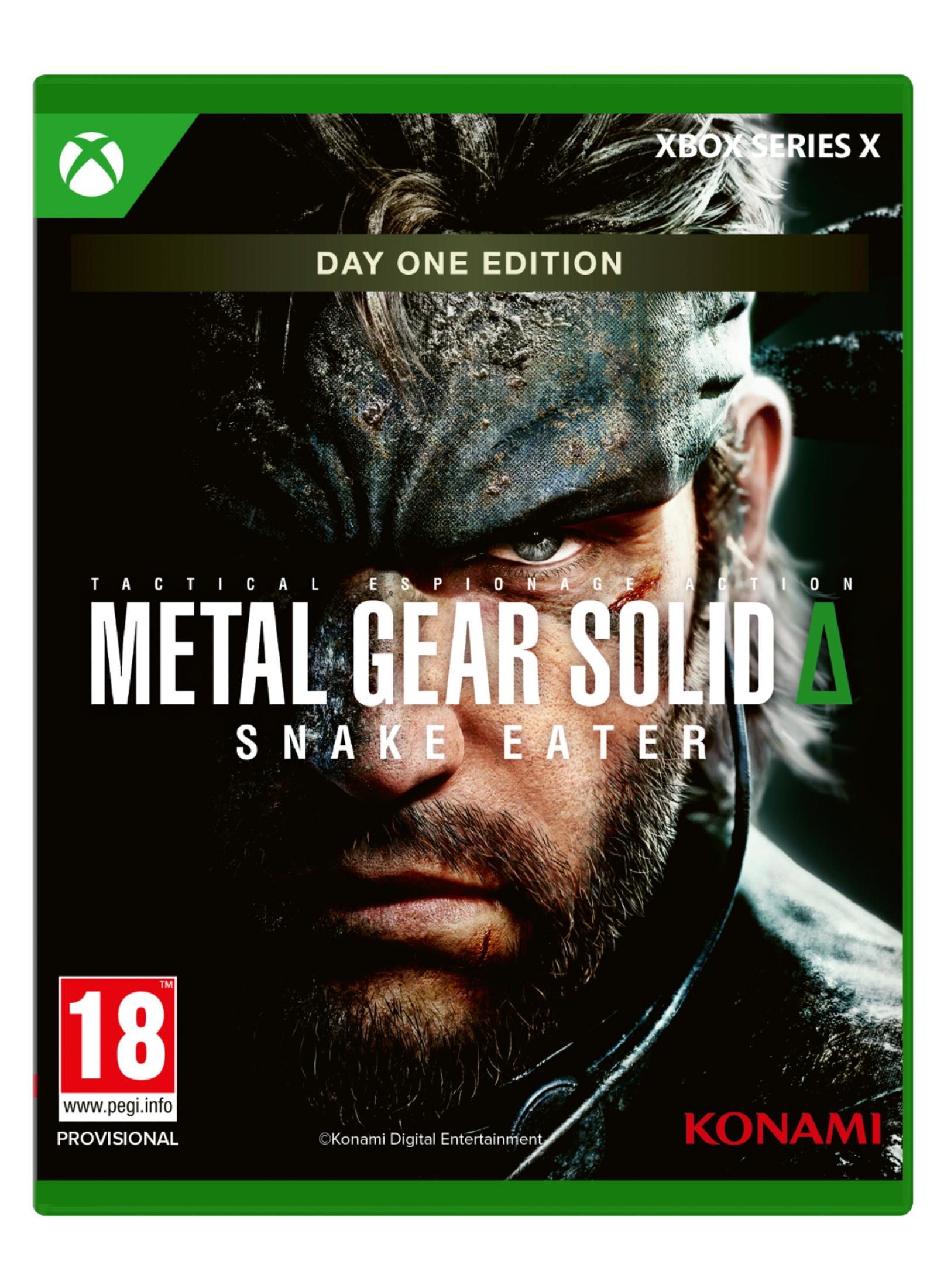 Portada de Metal Gear Solid Snake Eater Xbox Series X con retrato de Snake.