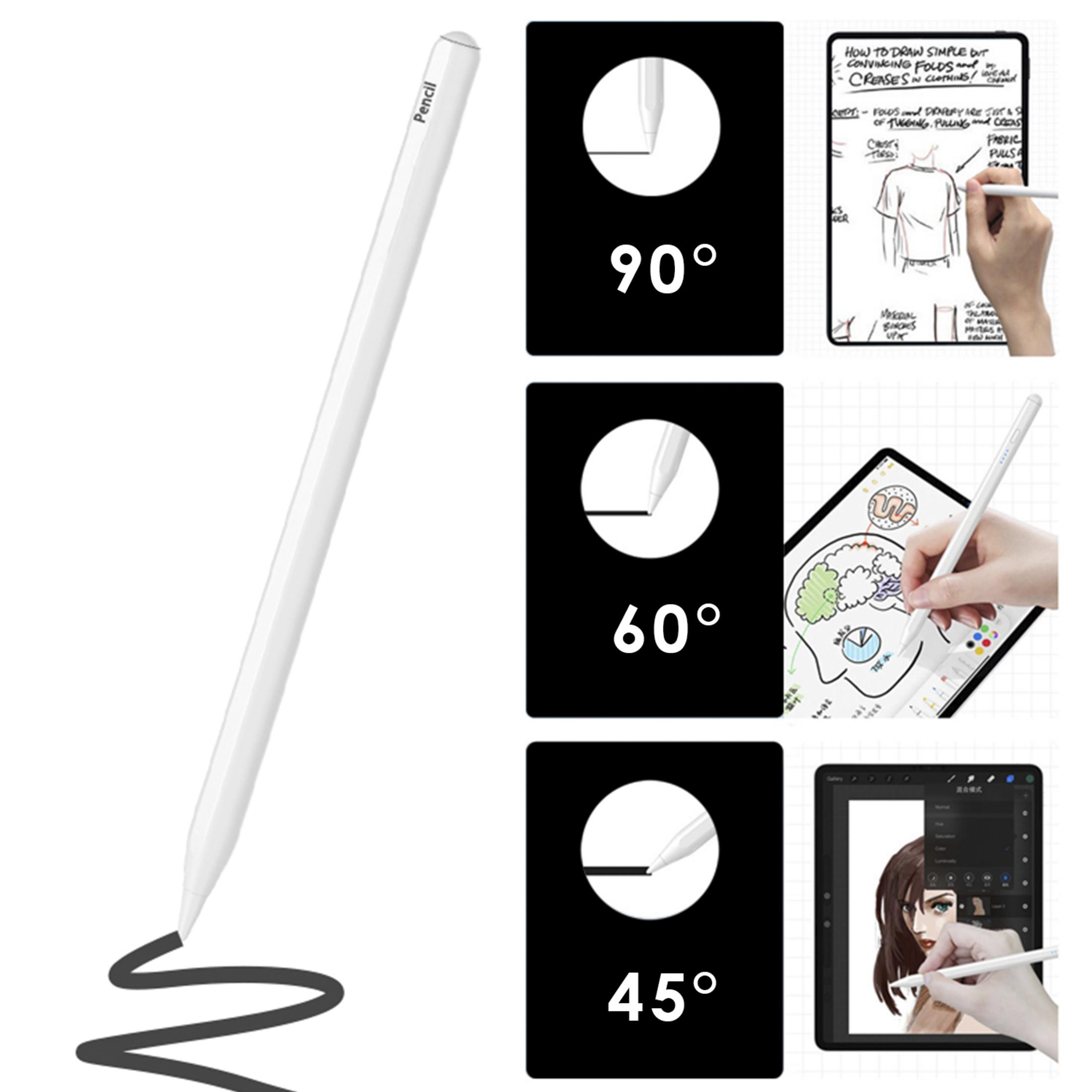 Ein weißer Stift wird mit verschiedenen Winkeln zu verschiedenen Zeiten verwendet.